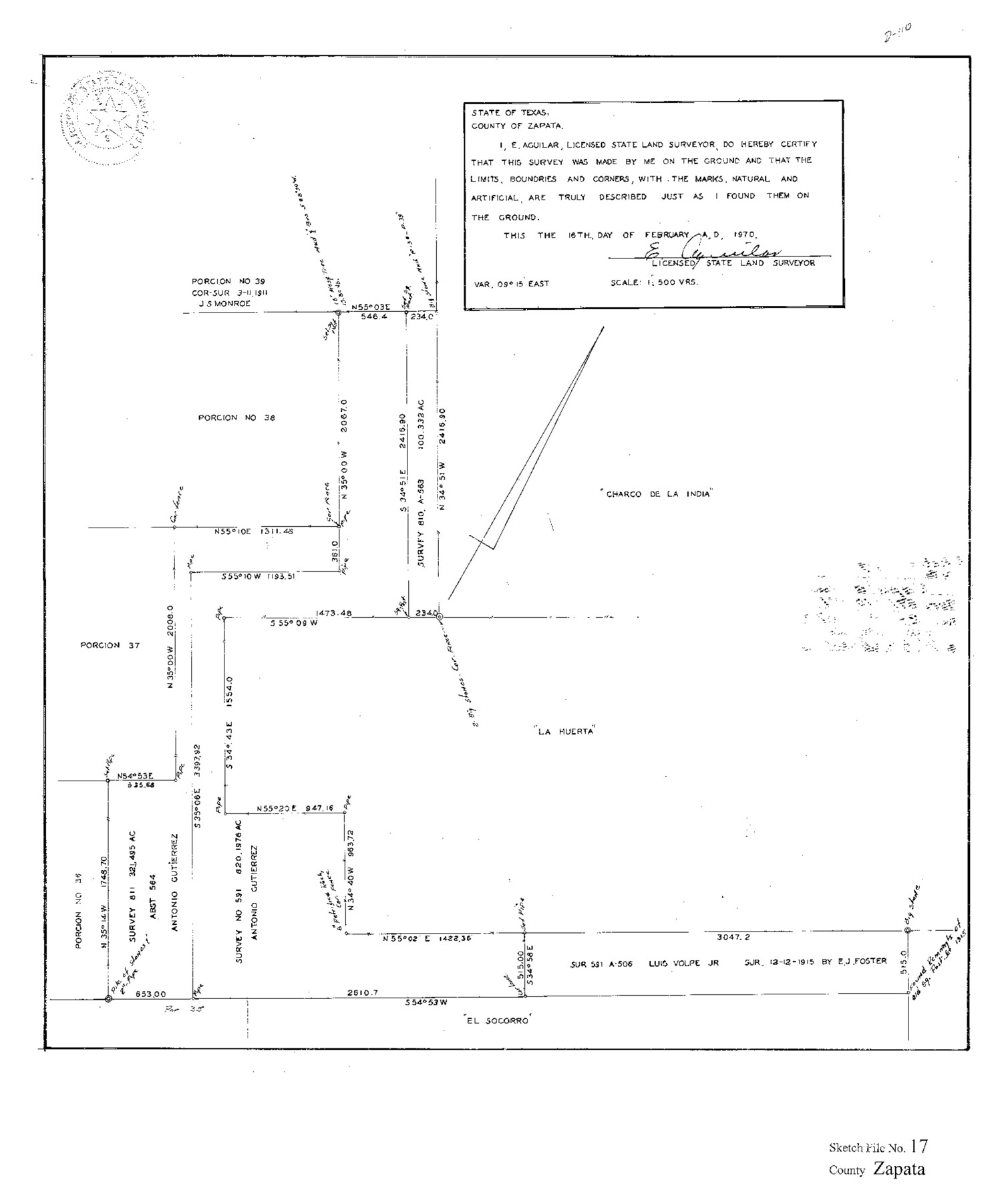 40960, Zapata County Sketch File 17, General Map Collection