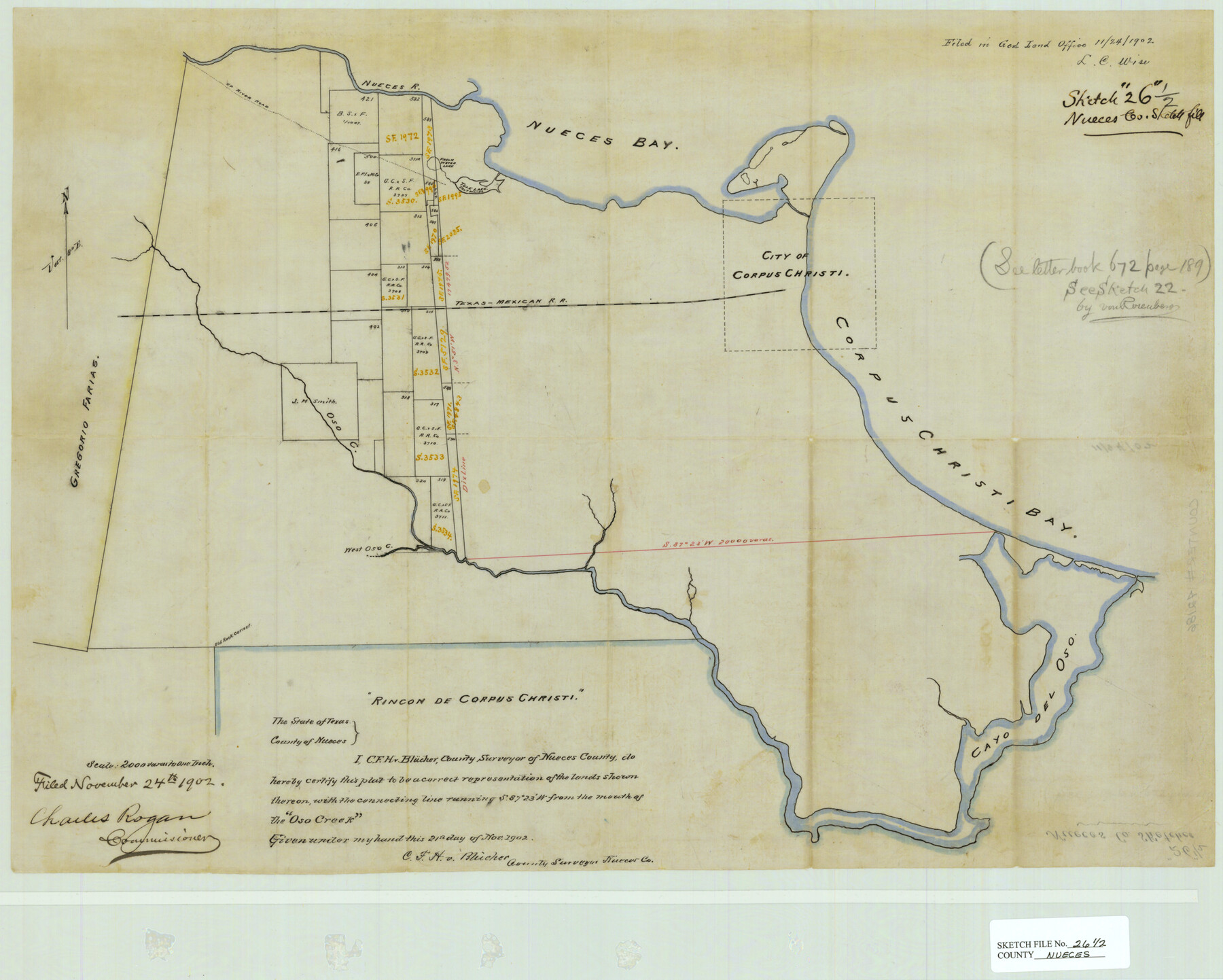 42186, Nueces County Sketch File 26 1/2, General Map Collection