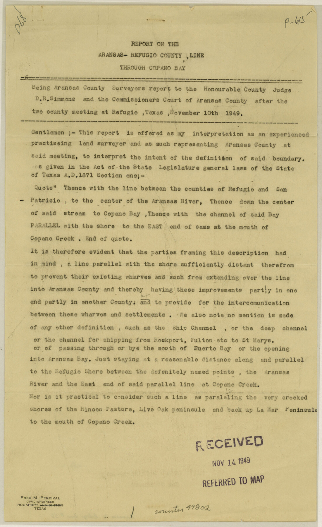 49802, Aransas County Boundary File 5b, General Map Collection