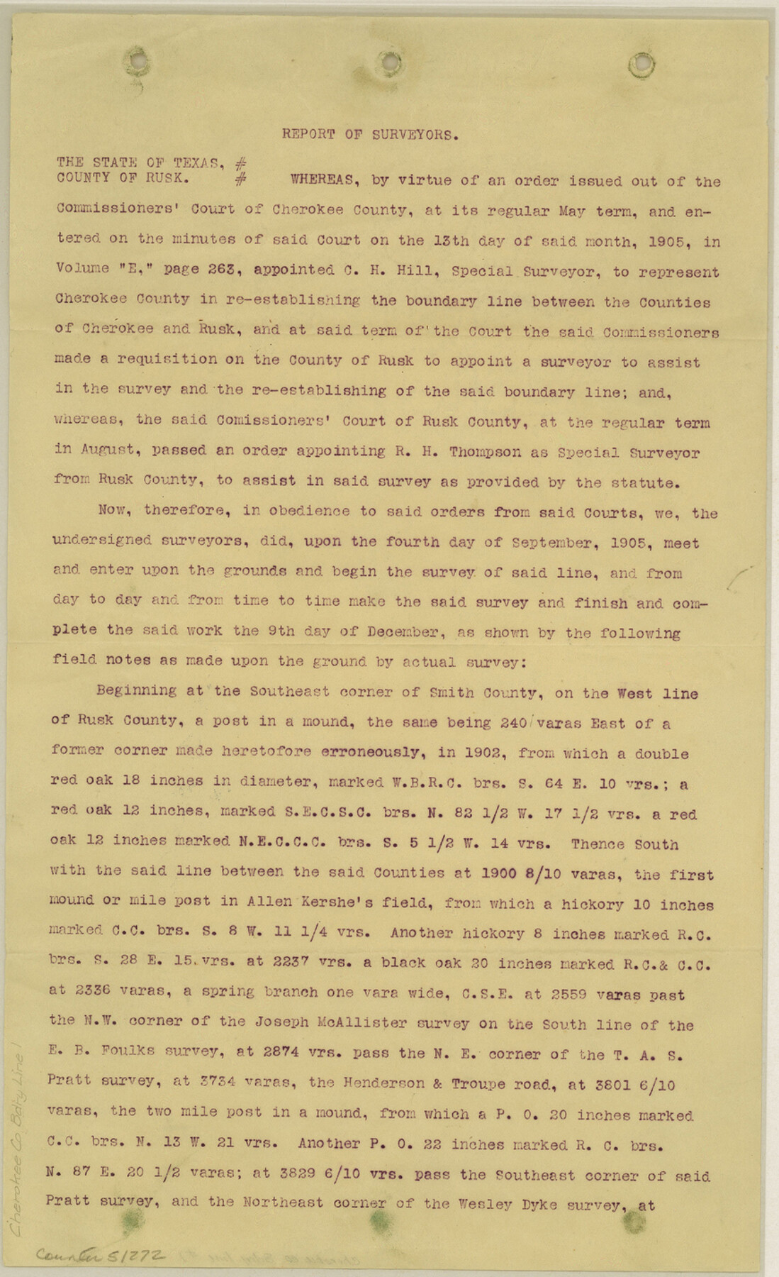 51272, Cherokee County Boundary File 1, General Map Collection