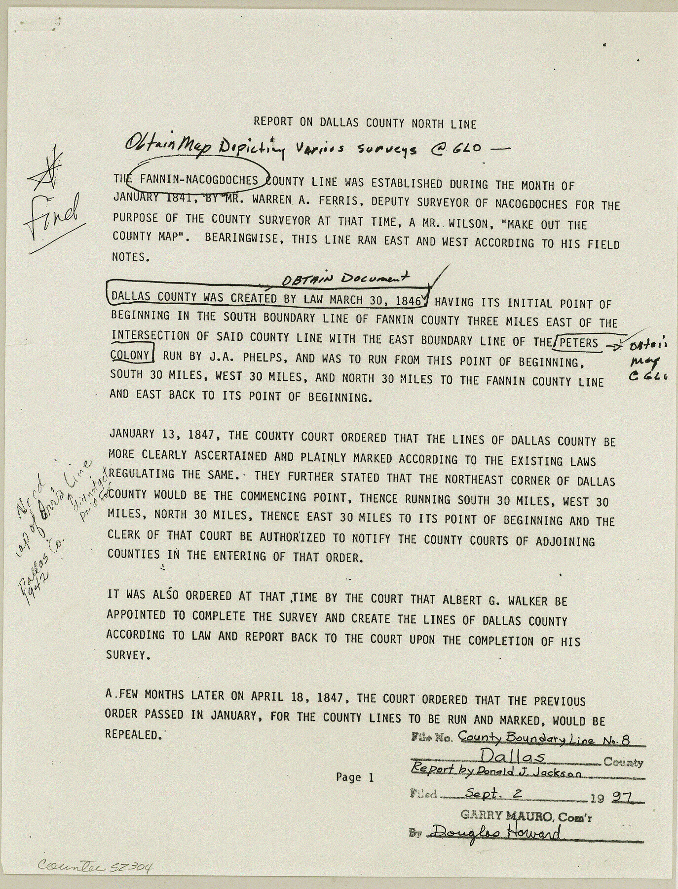 52304, Dallas County Boundary File 8 and 8a, General Map Collection