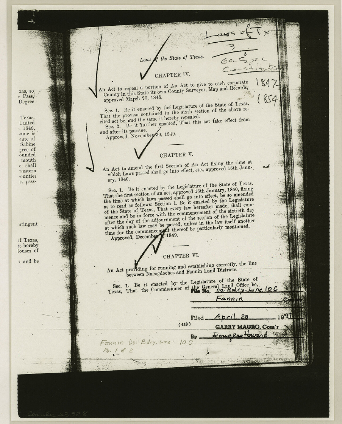 53328, Fannin County Boundary File 10a and 10b and 10c, General Map Collection