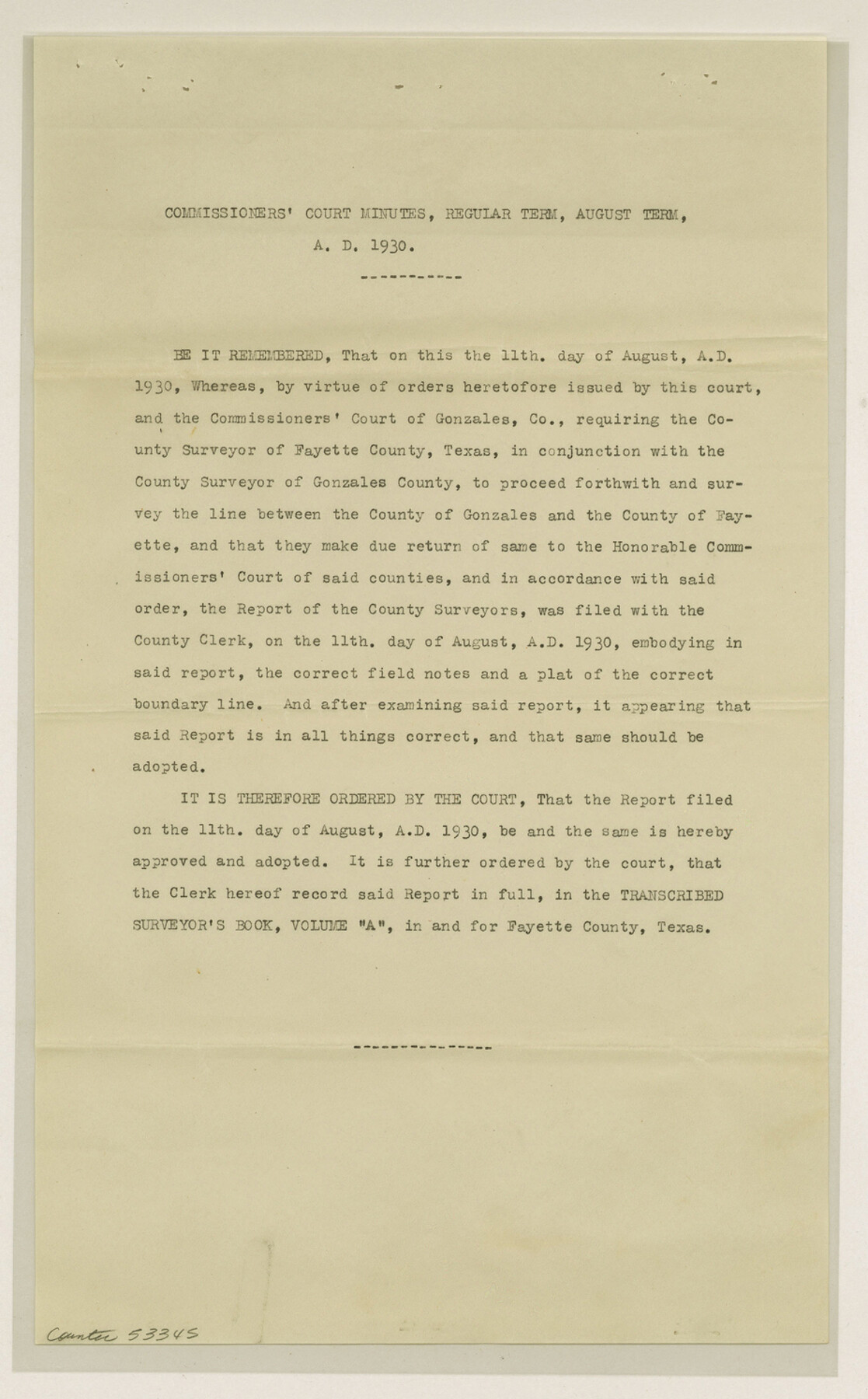 53345, Fayette County Boundary File 2a, General Map Collection