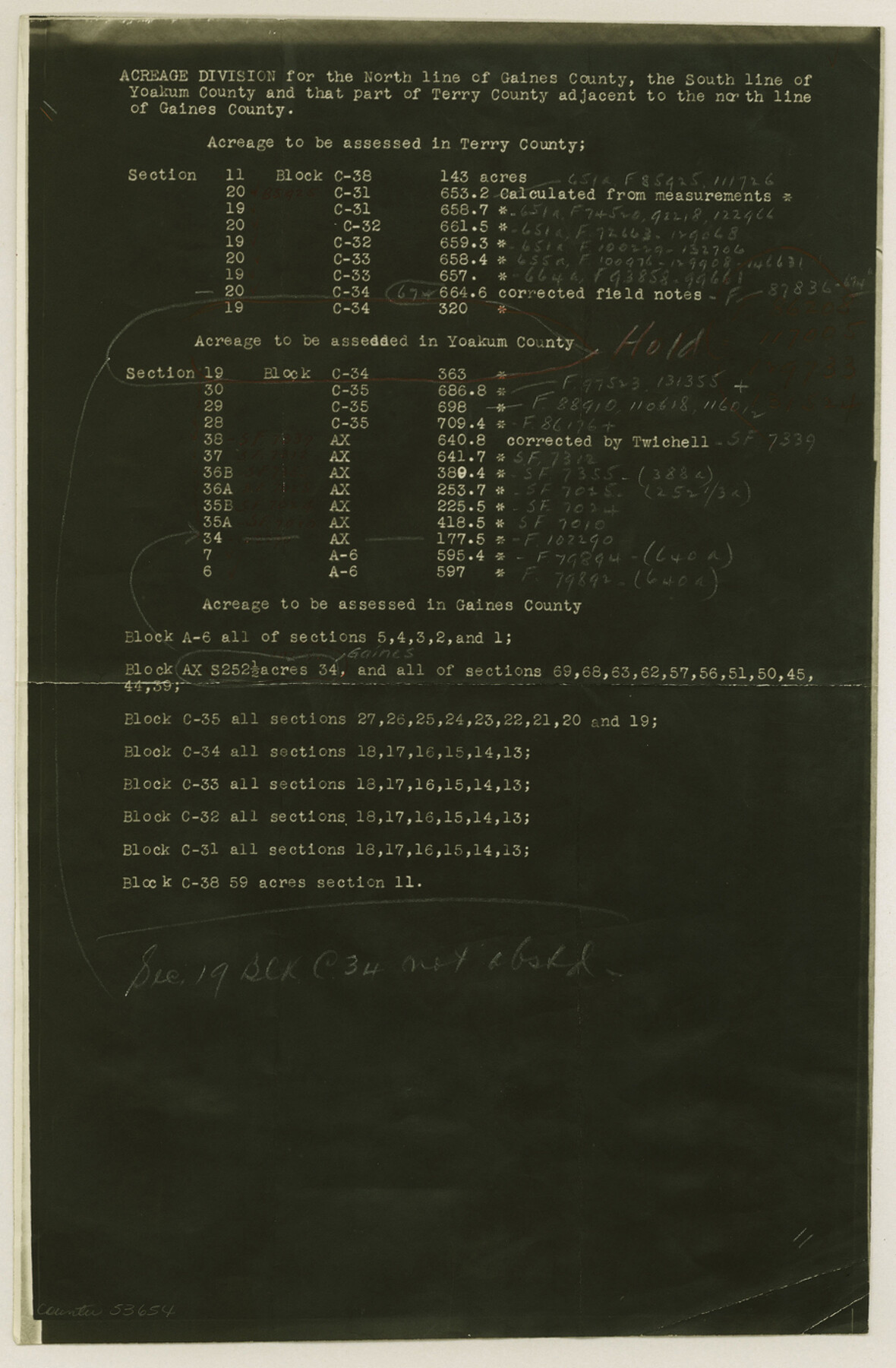 53654, Gaines County Boundary File 3, General Map Collection