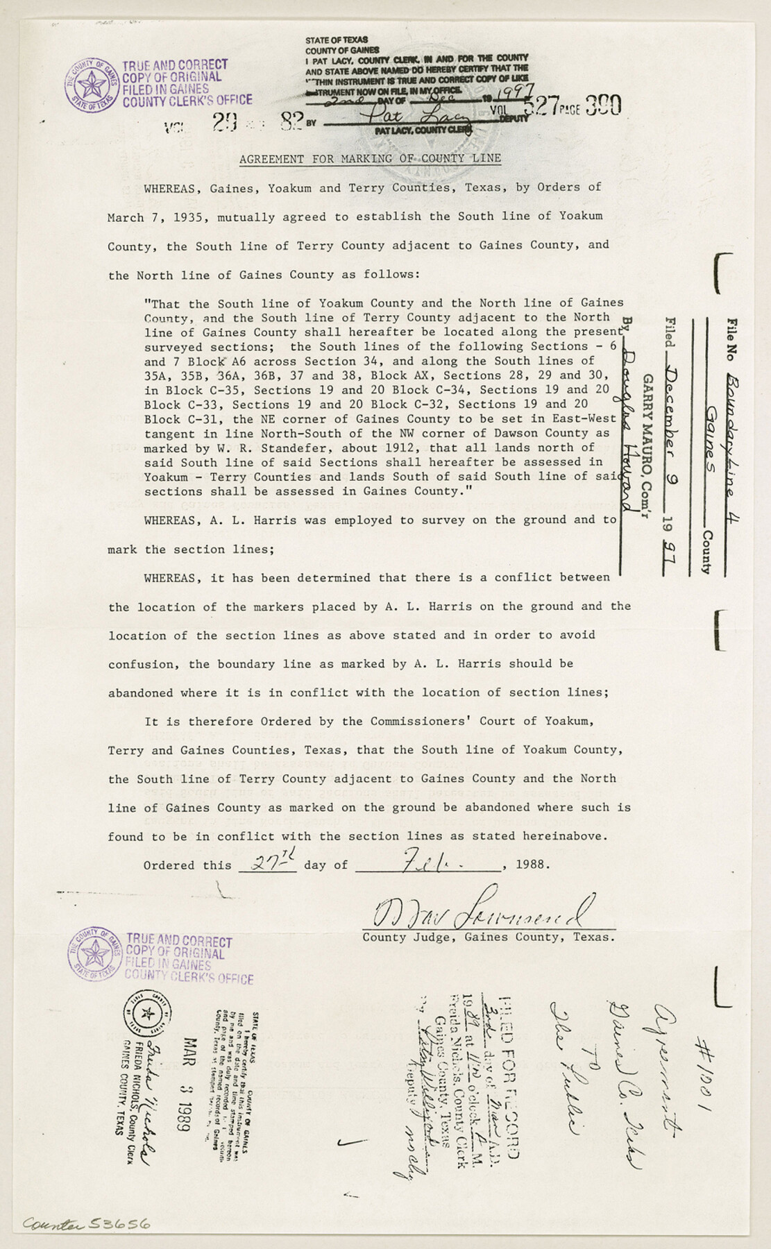 53656, Gaines County Boundary File 4, General Map Collection