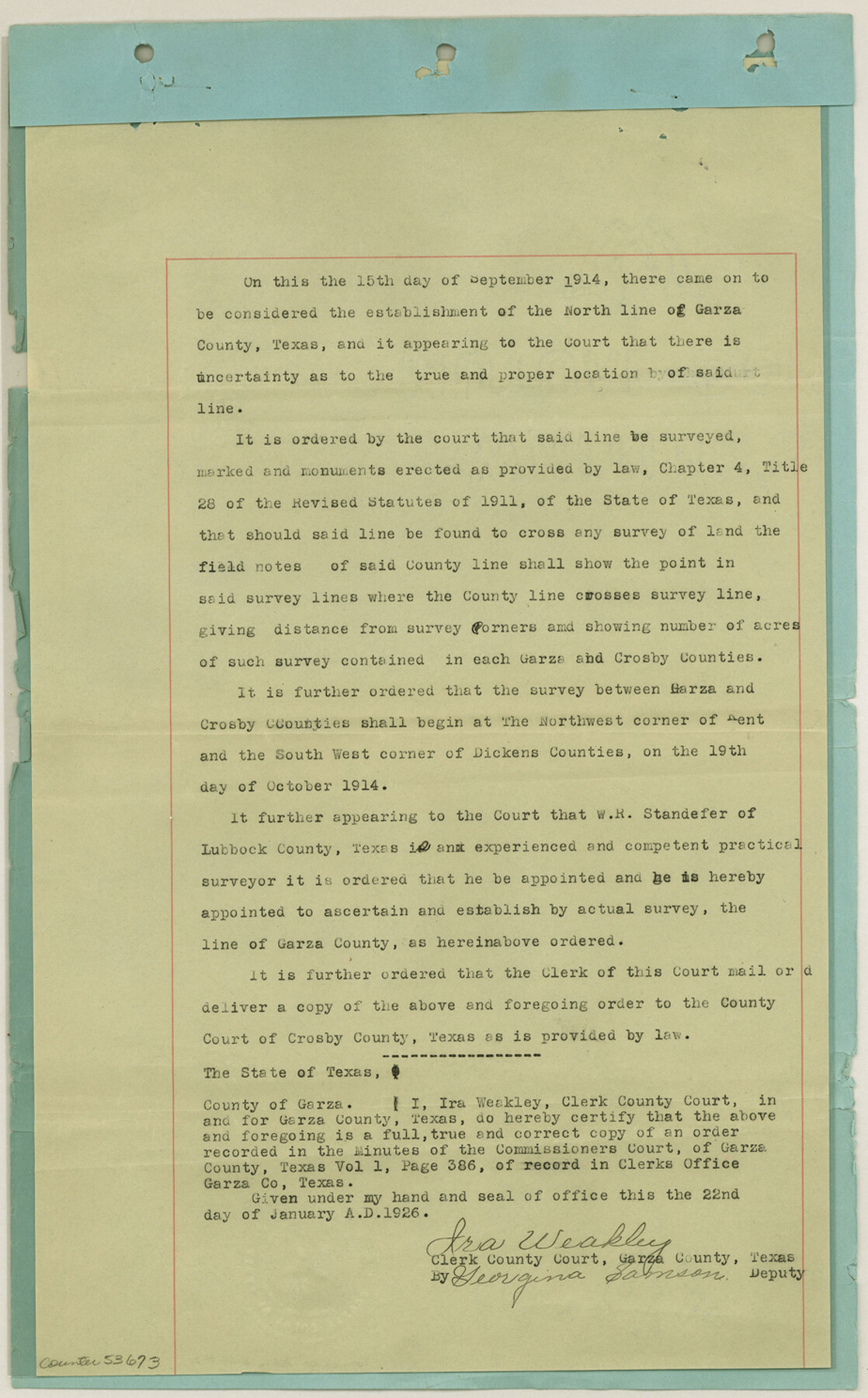 53673, Garza County Boundary File 2, General Map Collection