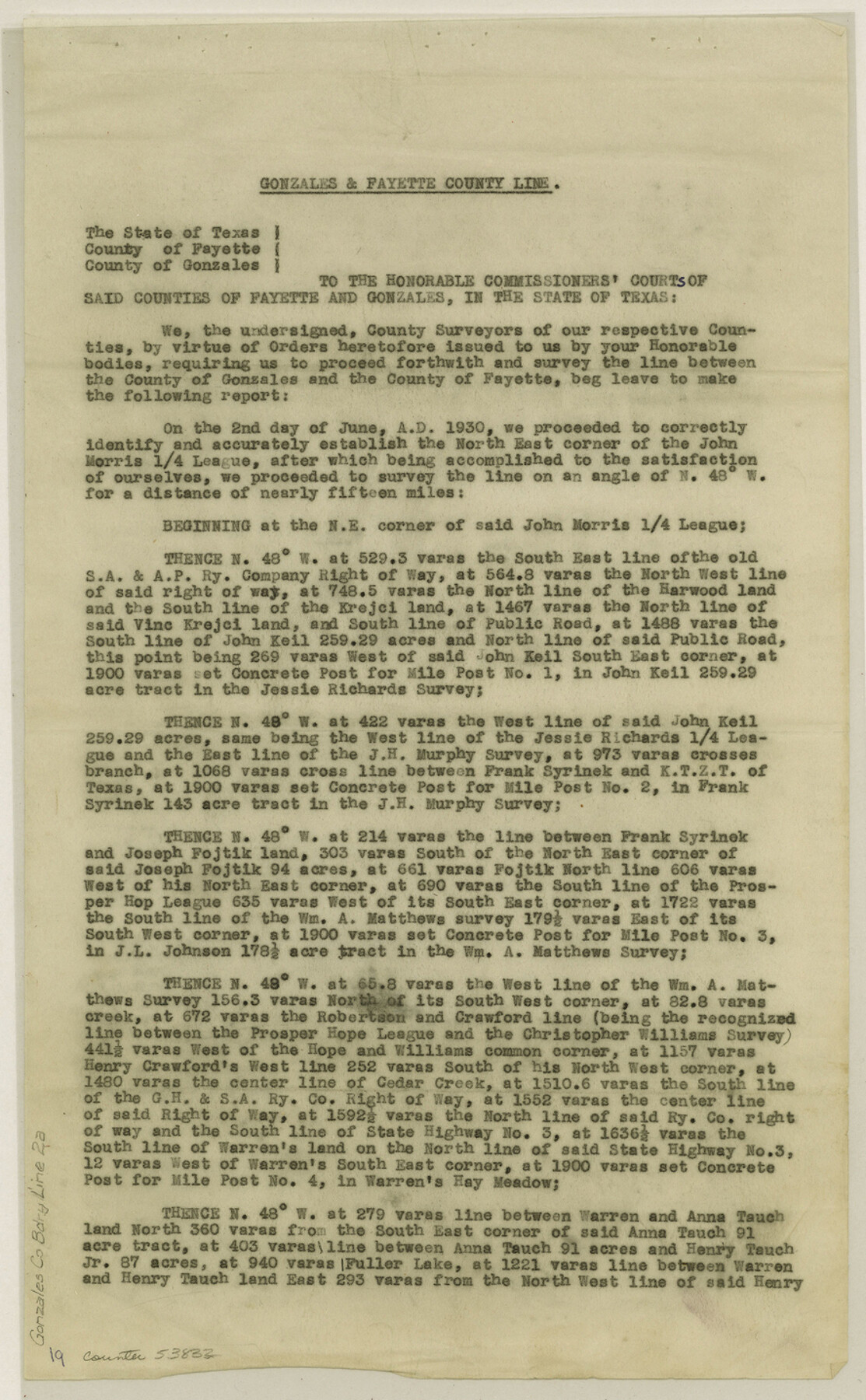 53832, Gonzales County Boundary File 2a, General Map Collection