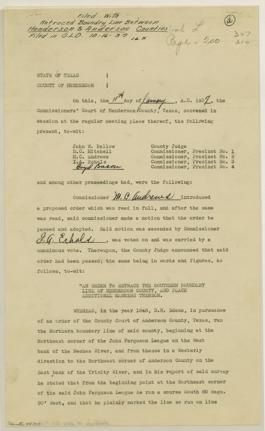 54700, Henderson County Boundary File 3b, General Map Collection