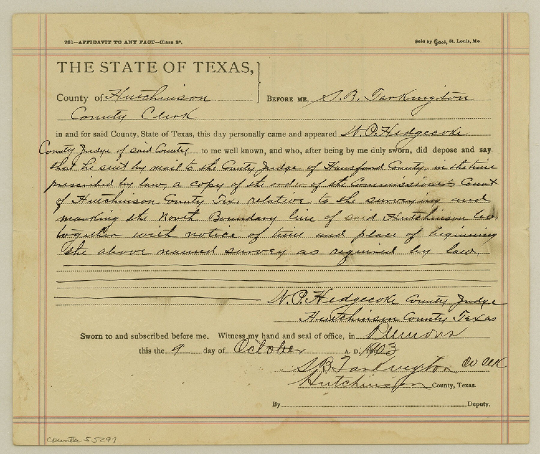 55297, Hutchinson County Boundary File 1a, General Map Collection