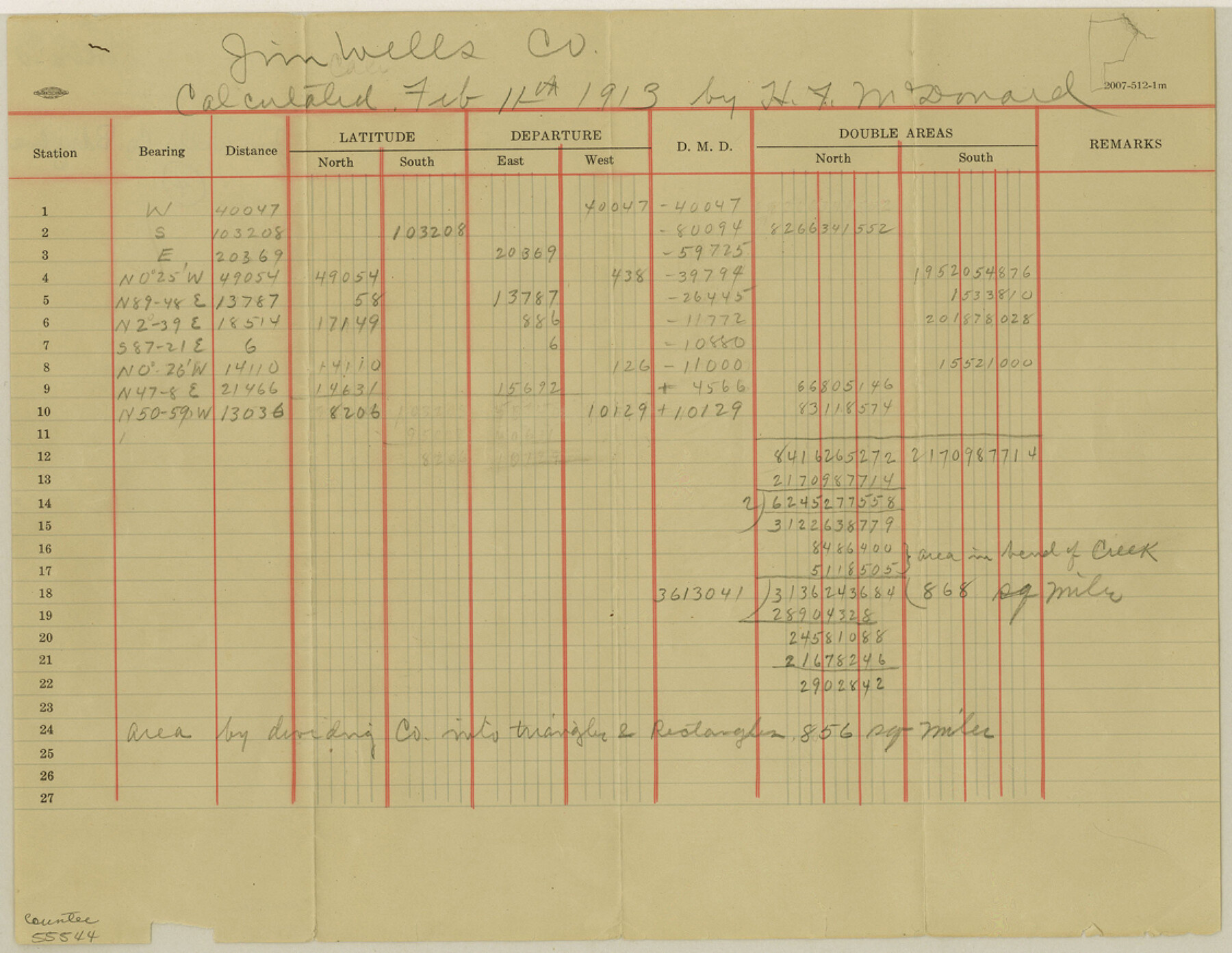 55544, Jim Wells County Boundary File 2, General Map Collection