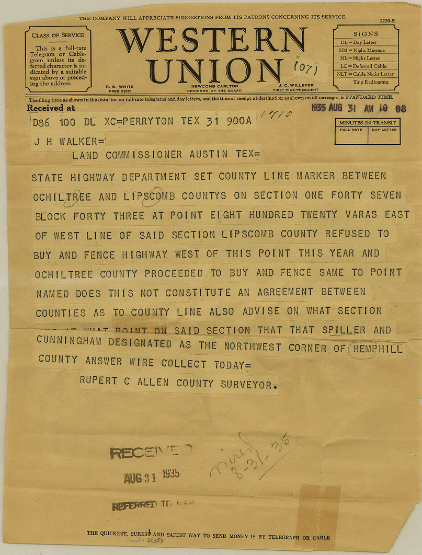 56353, Lipscomb County Boundary File 13, General Map Collection