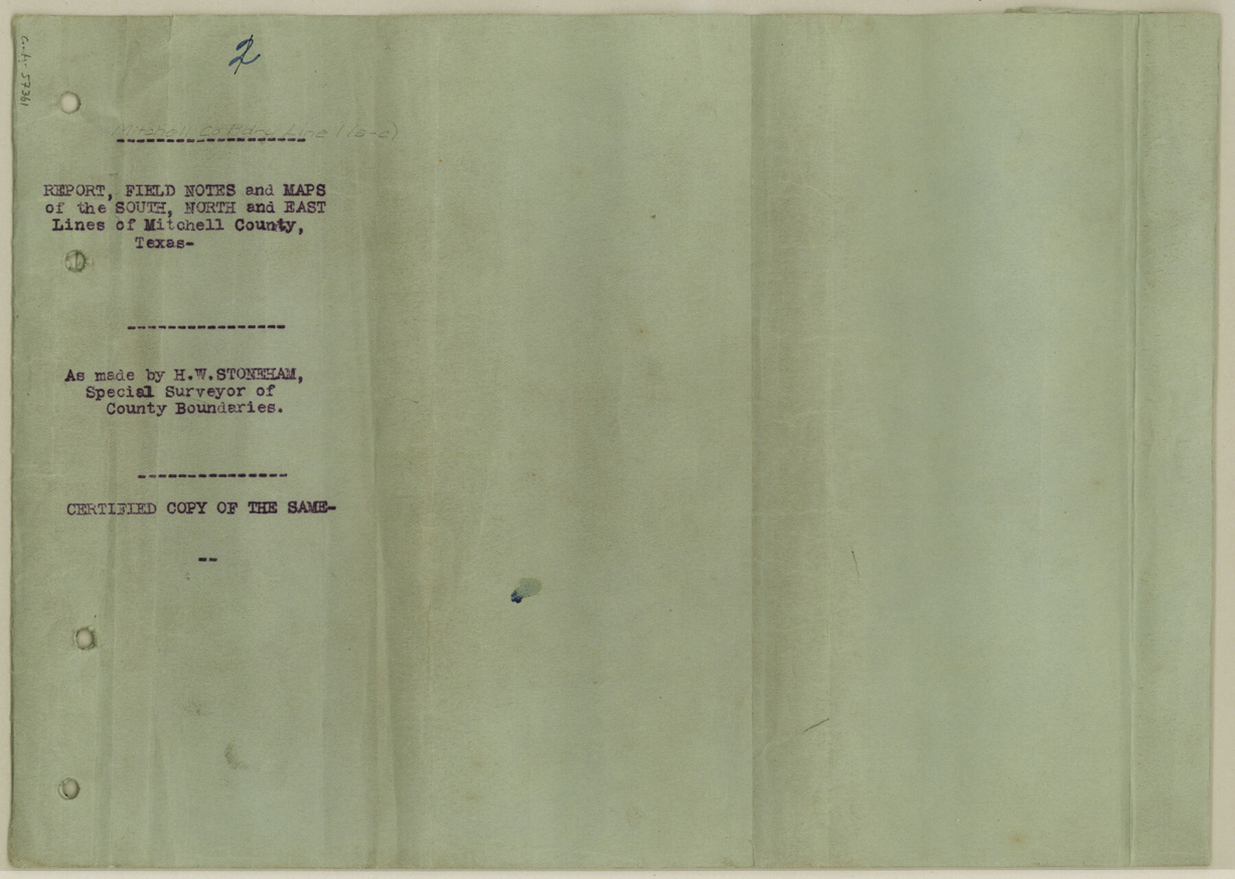 57361, Mitchell County Boundary File 1c, General Map Collection