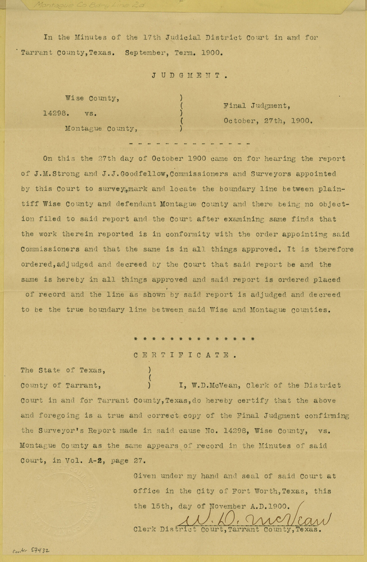 57432, Montague County Boundary File 2d, General Map Collection