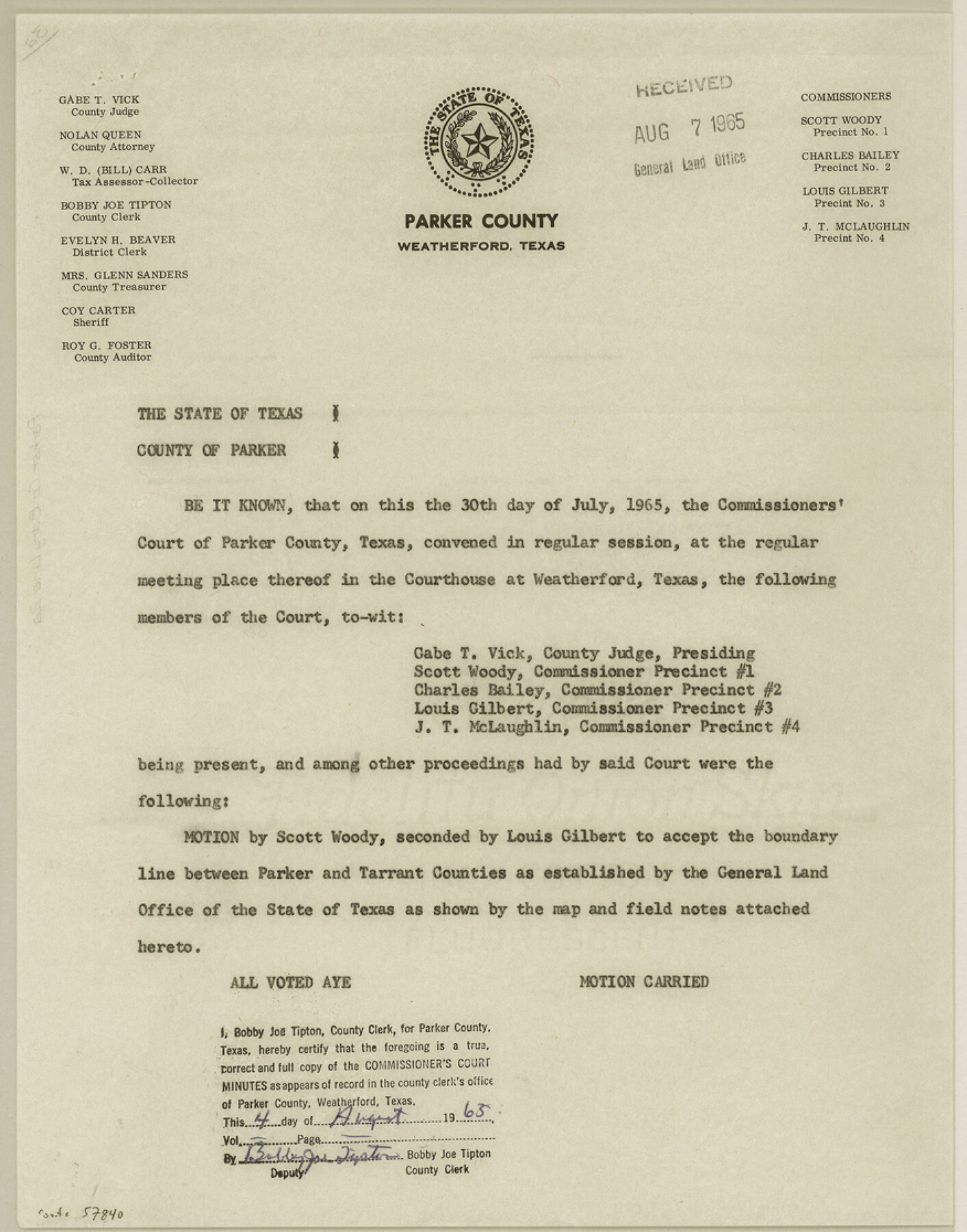 57840, Parker County Boundary File 3a, General Map Collection