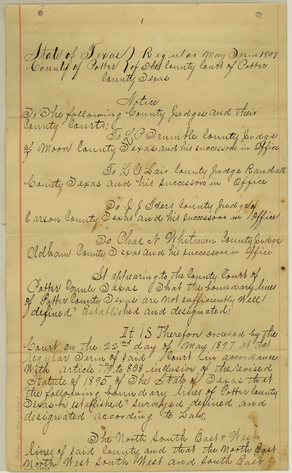 57937, Potter County Boundary File 1, General Map Collection