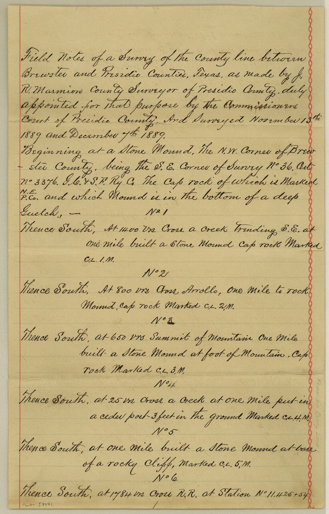 58041, Presidio County Boundary File 1, General Map Collection