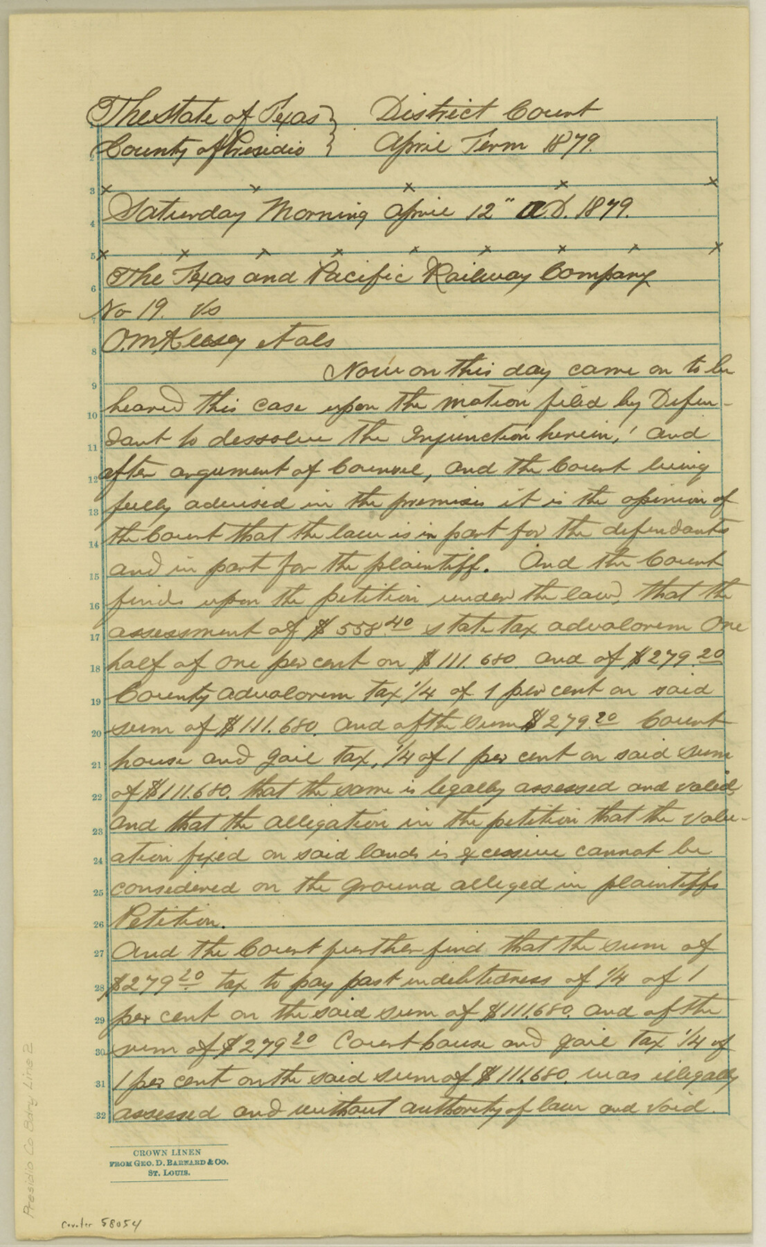 58054, Presidio County Boundary File 2, General Map Collection