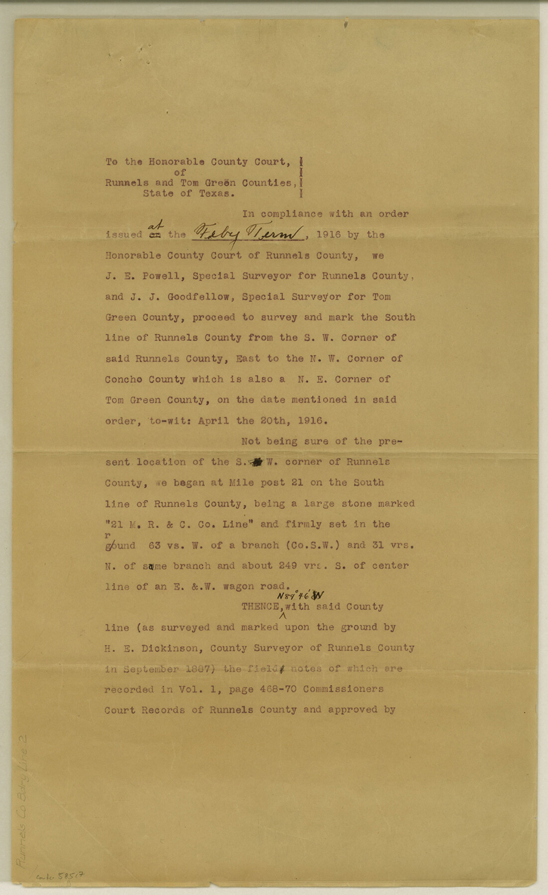 58517, Runnels County Boundary File 2, General Map Collection