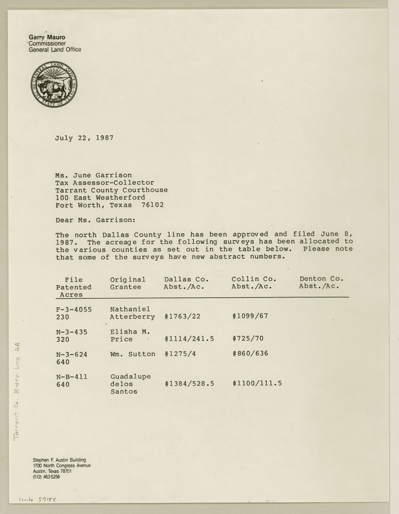 59154, Tarrant County Boundary File 4 and 4a, General Map Collection