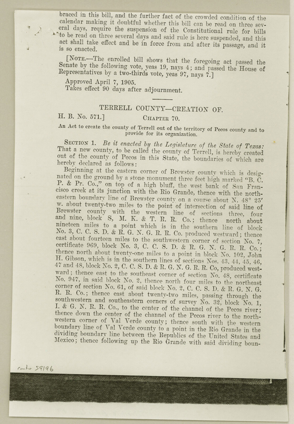 59196, Terrell County Boundary File 1, General Map Collection