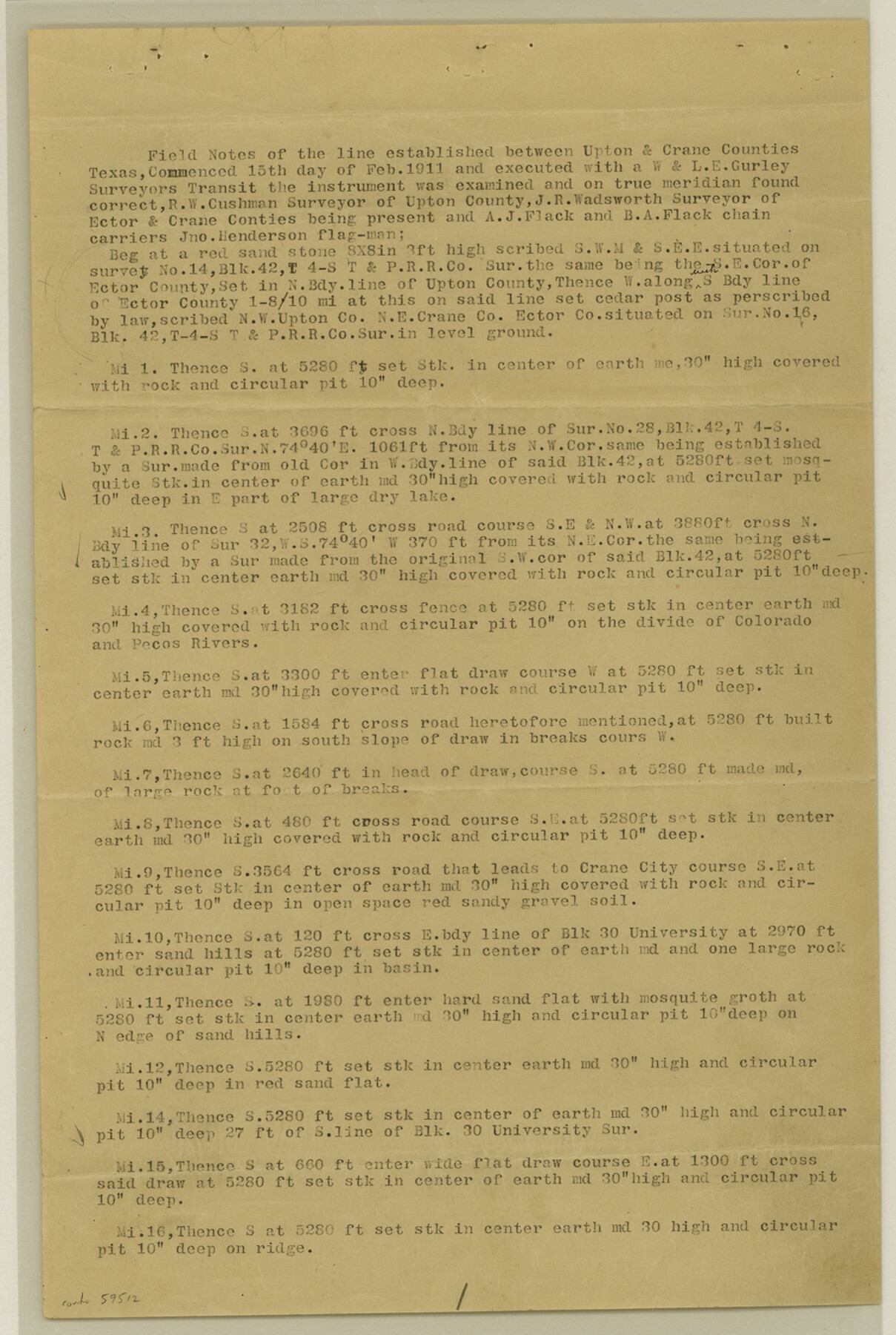 59512, Upton County Boundary File 1b, General Map Collection