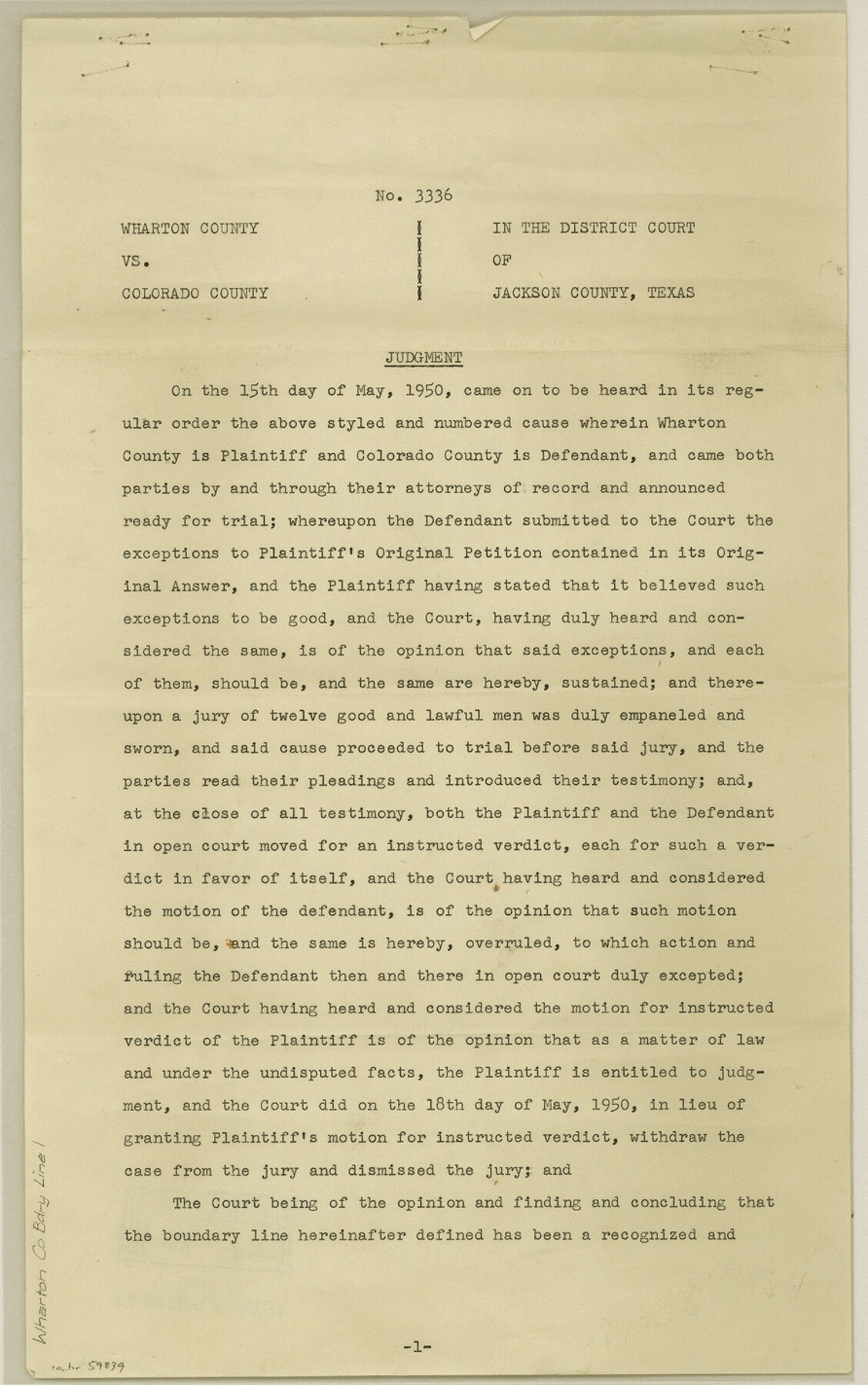 59839, Wharton County Boundary File 1, General Map Collection