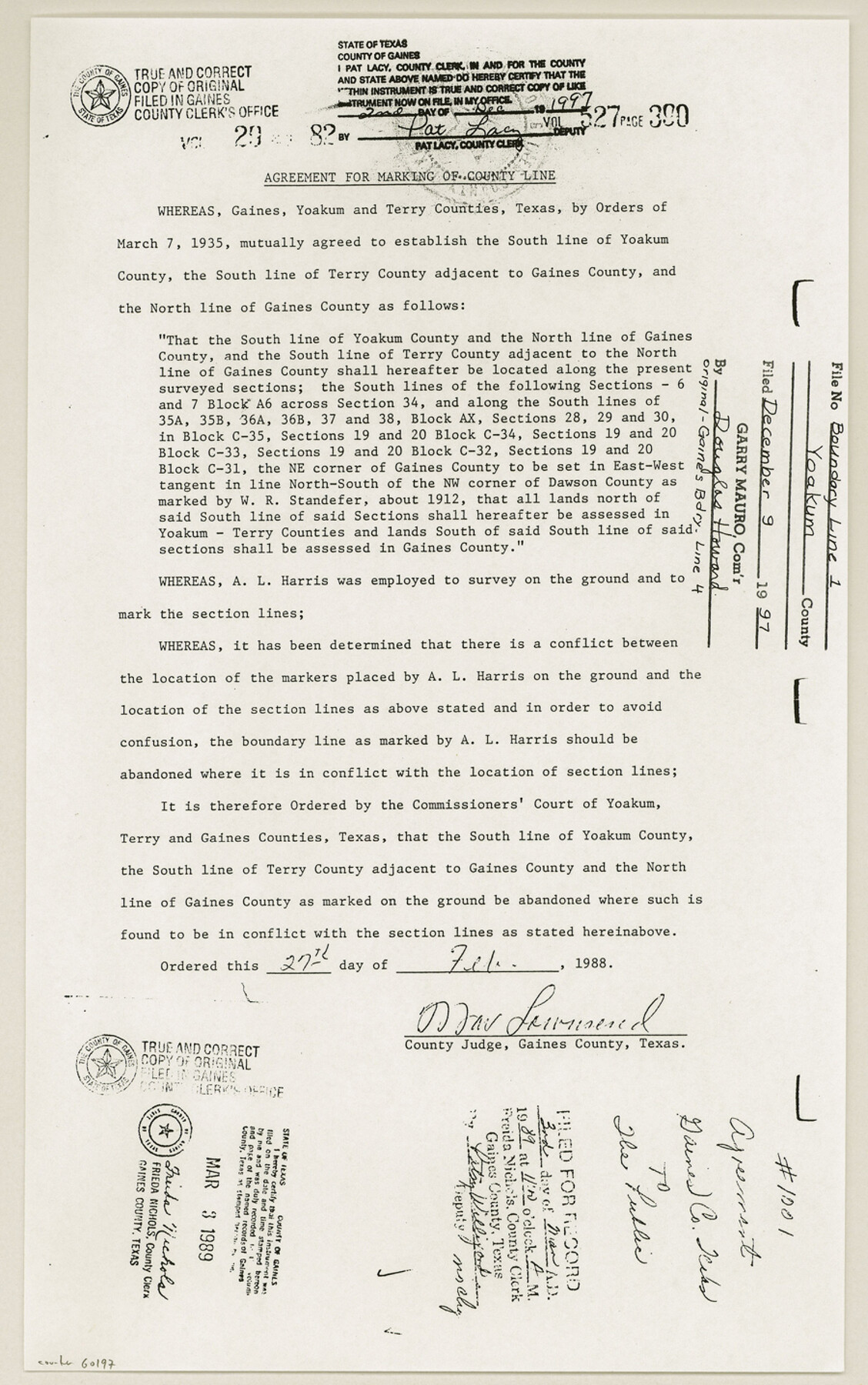 60197, Yoakum County Boundary File 1b, General Map Collection