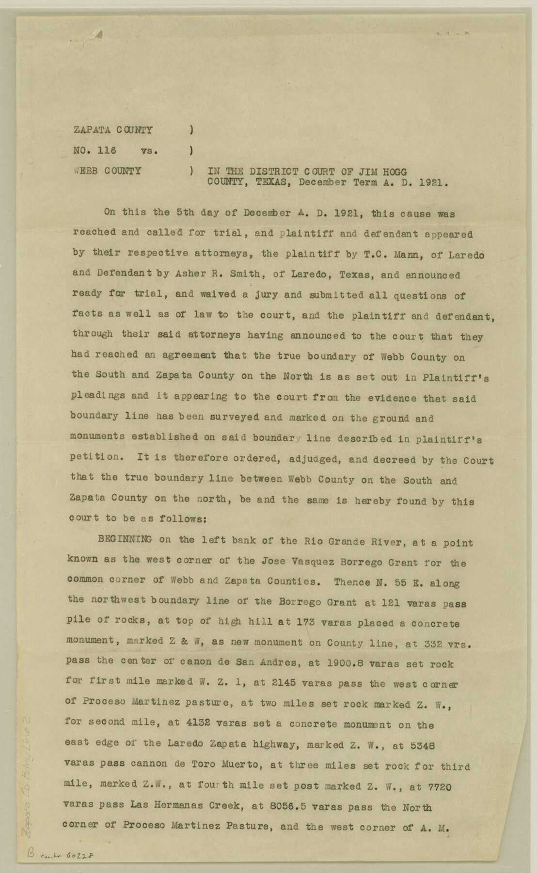 60228, Zapata County Boundary File 2, General Map Collection