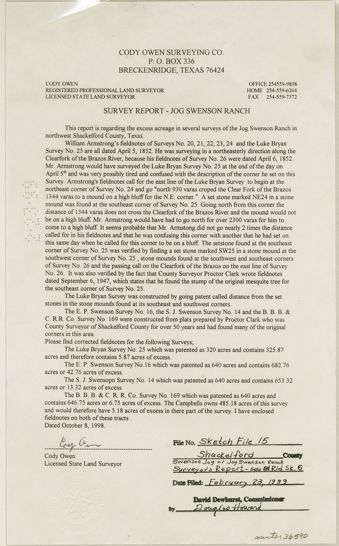 62202, Shackelford County Sketch File 15, General Map Collection