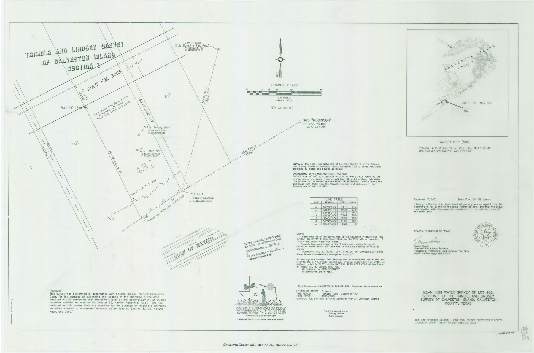 78584, Galveston County NRC Article 33.136 Sketch 17, General Map Collection