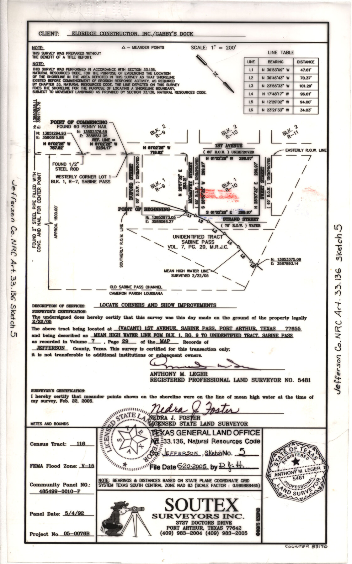 83170, Jefferson County NRC Article 33.136 Sketch 5, General Map Collection