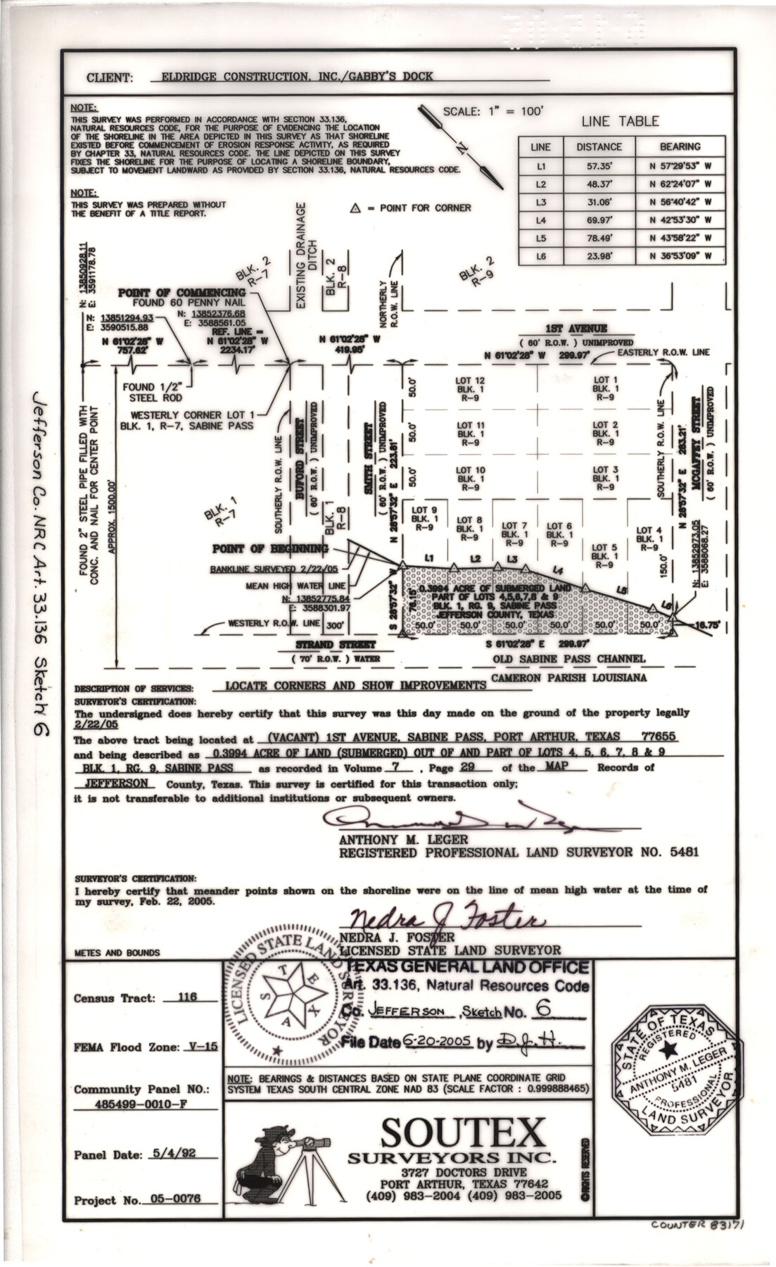 83171, Jefferson County NRC Article 33.136 Sketch 6, General Map Collection