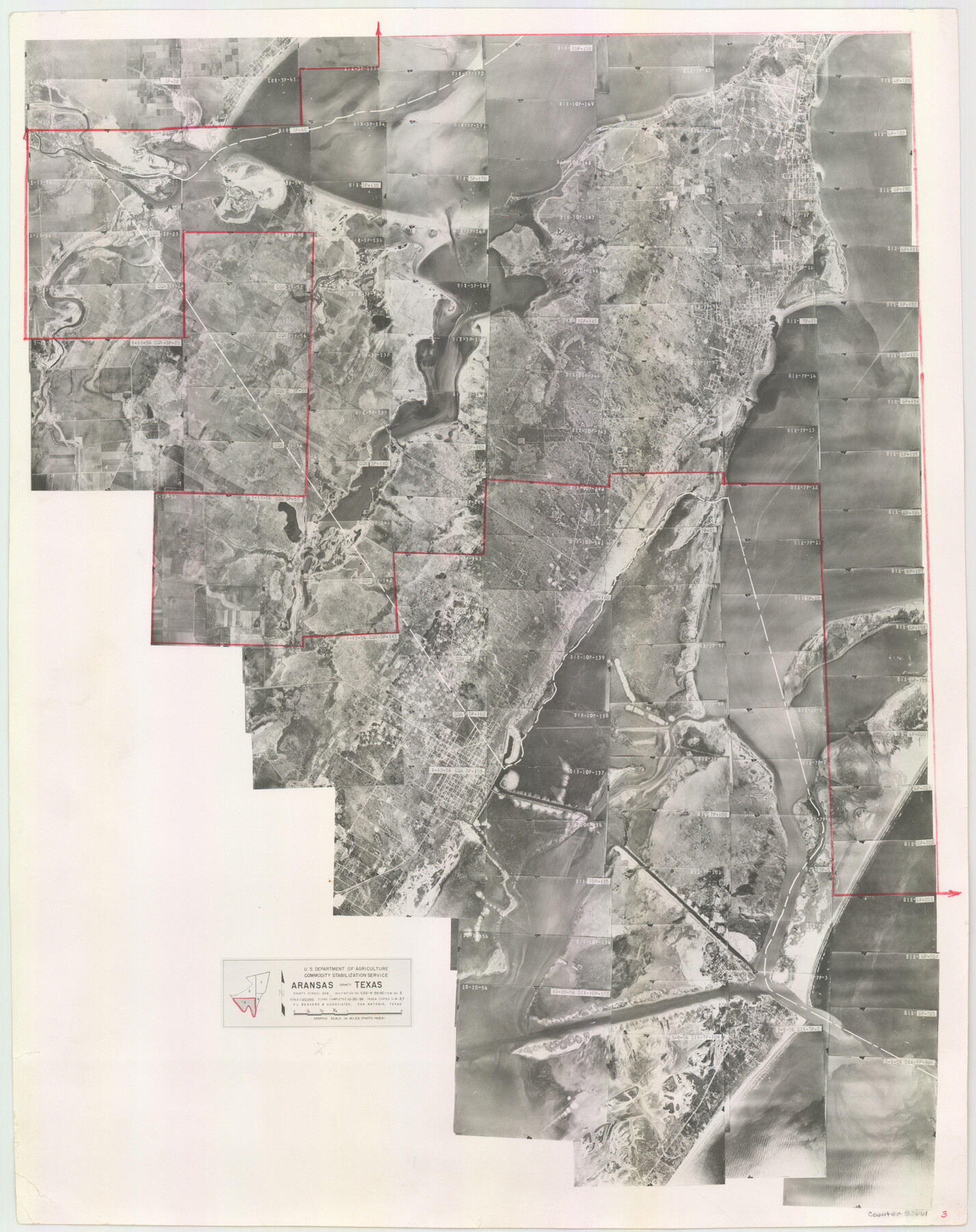 83661, Aransas County Aerial Photograph Index Sheet 3, General Map Collection