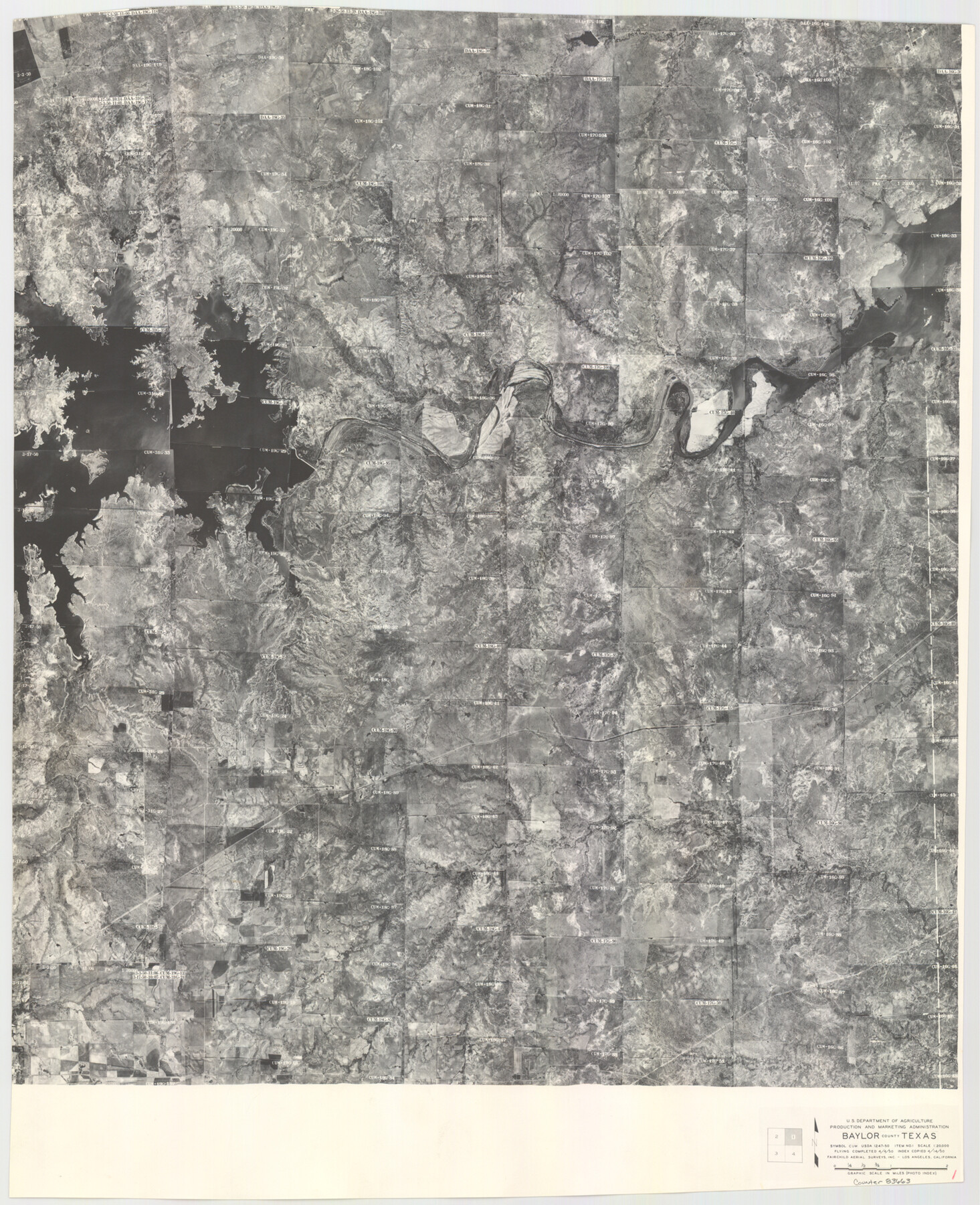 83663, Baylor County Aerial Photograph Index Sheet 1, General Map Collection