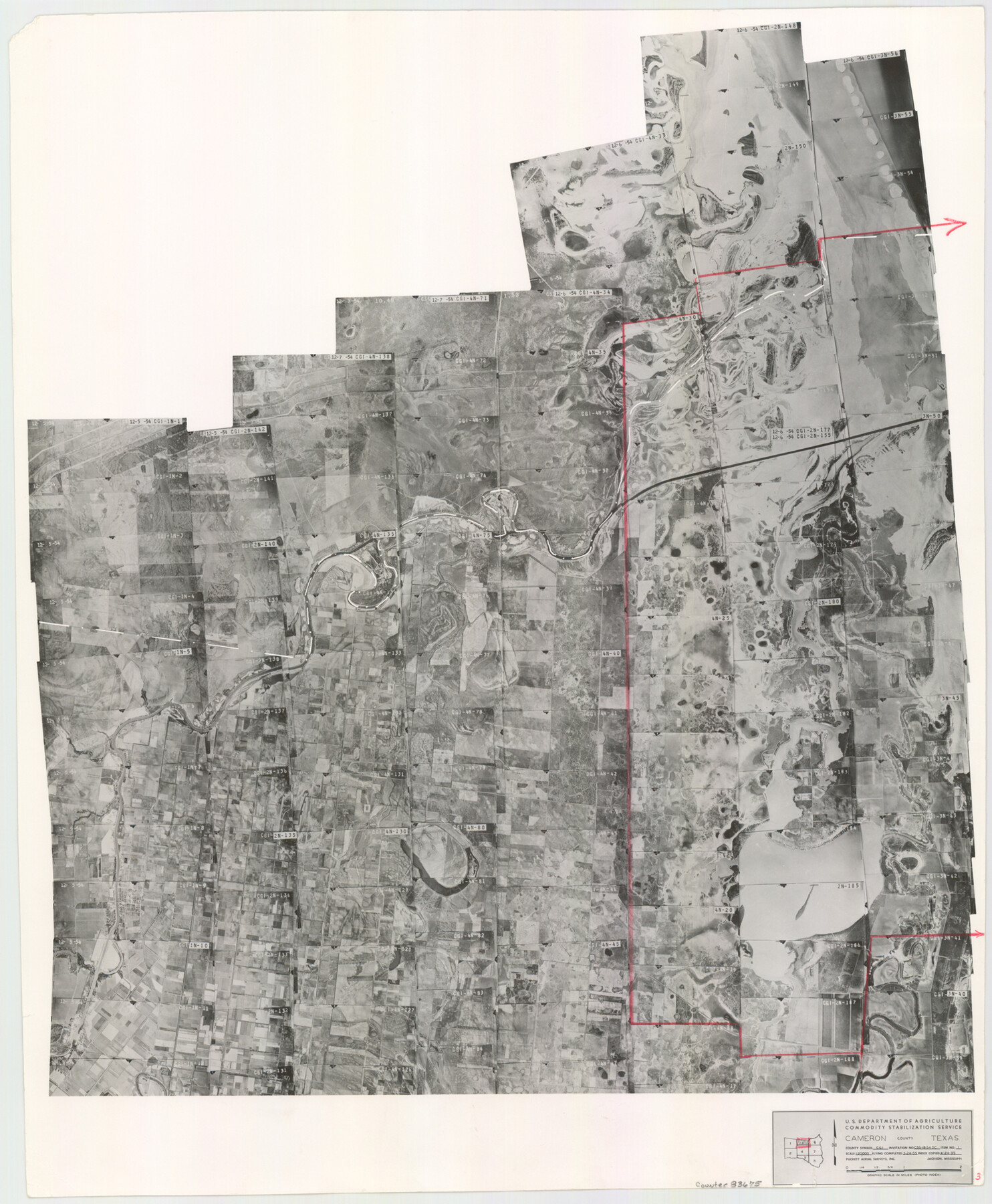 83675, Cameron County Aerial Photograph Index Sheet 3, General Map Collection