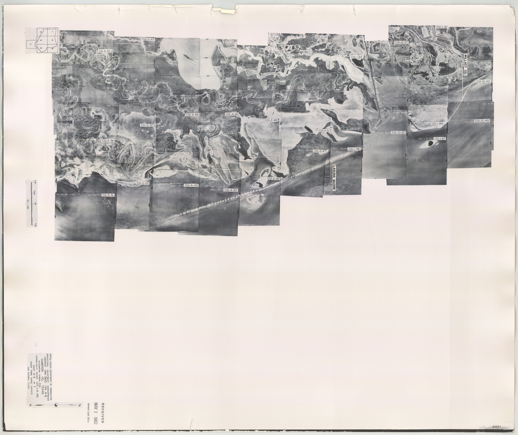 83681, Cameron County Aerial Photograph Index Sheet 5, General Map Collection