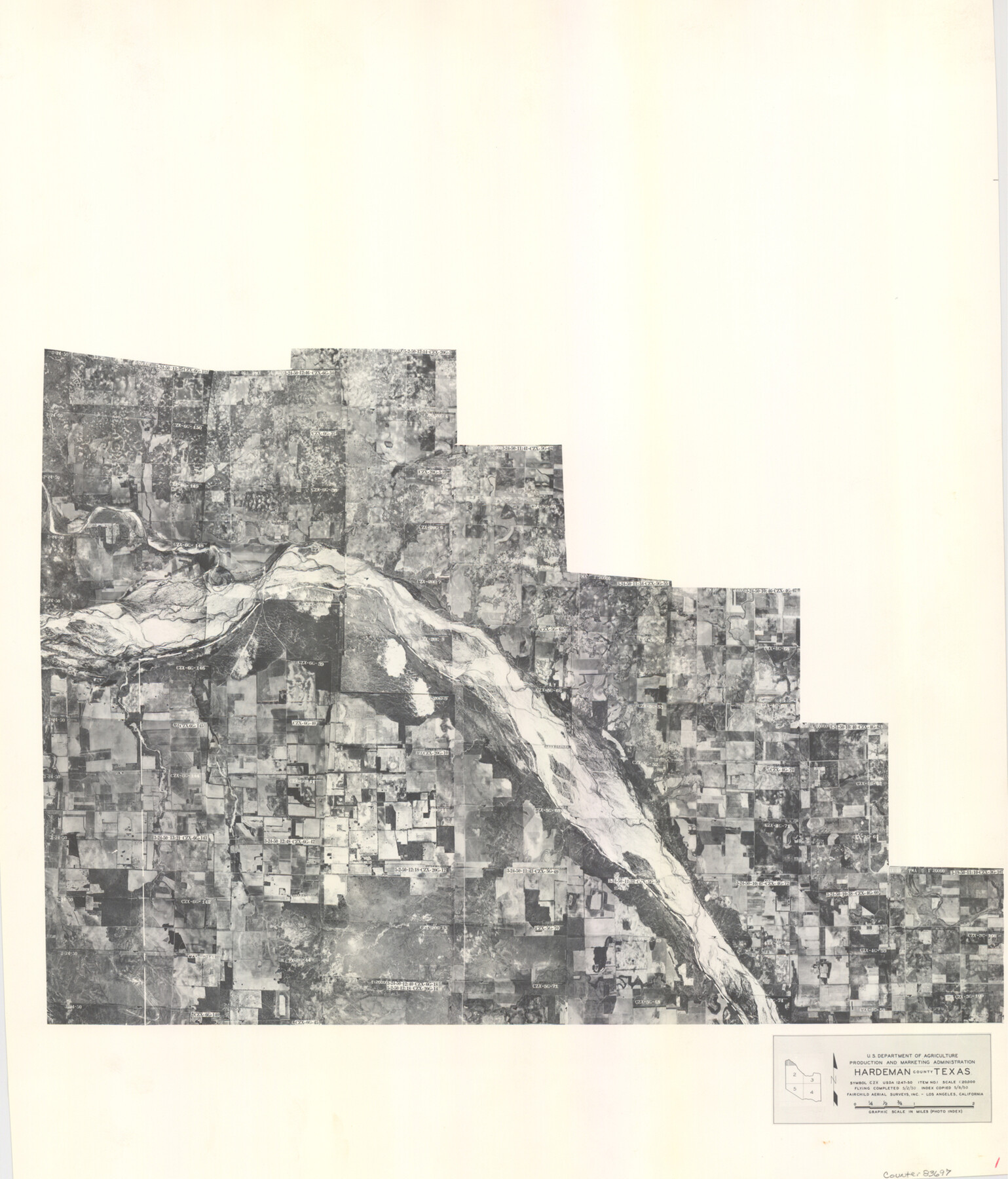 83697, Hardeman County Aerial Photograph Index Sheet 1, General Map Collection