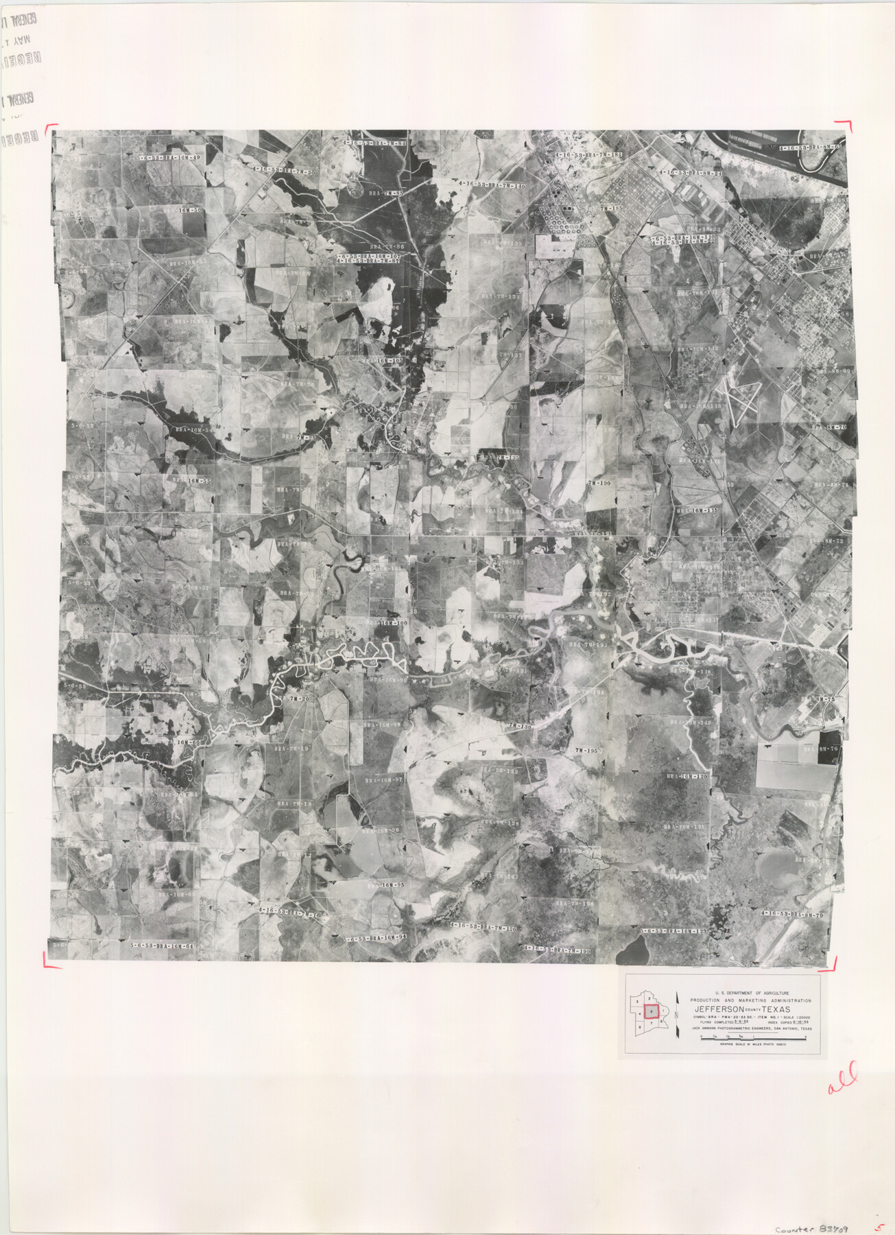 83709, Jefferson County Aerial Photograph Index Sheet 5, General Map Collection