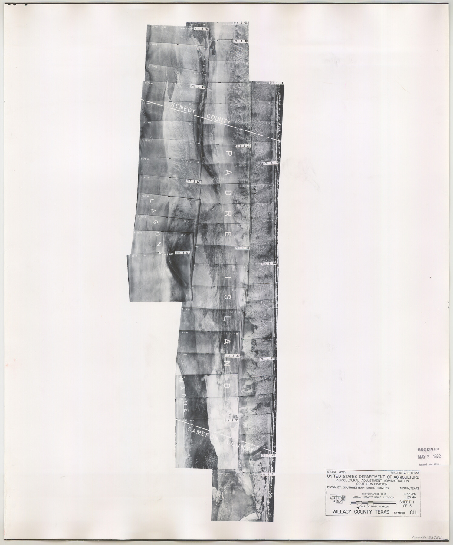 83756, Willacy County Aerial Photograph Index Sheet 1, General Map Collection