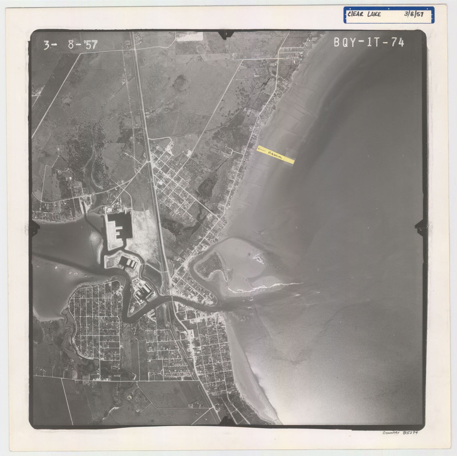 85294, Flight Mission No. BQY-1T, Frame 74, Harris County, General Map Collection