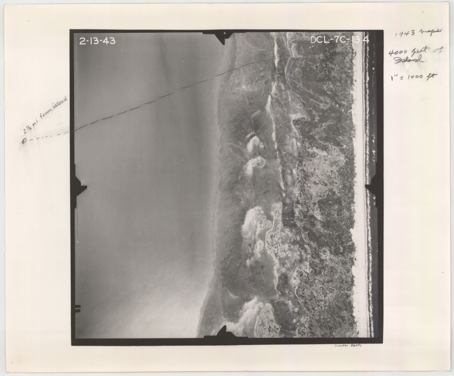 86091, Flight Mission No. DCL-7C, Frame 134, Kenedy County, General Map Collection