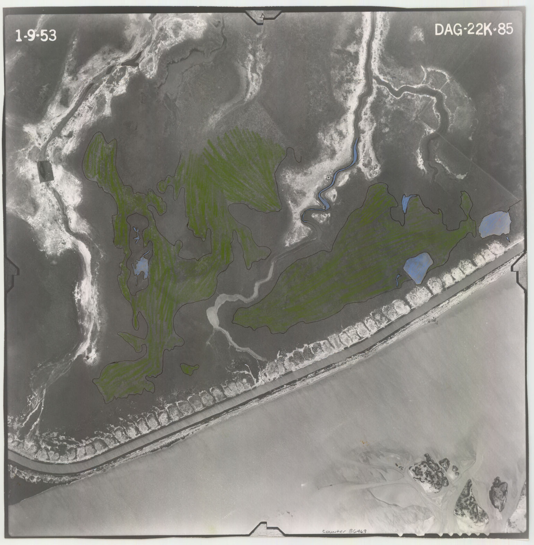 86469, Flight Mission No. DAG-22K, Frame 85, Matagorda County, General Map Collection