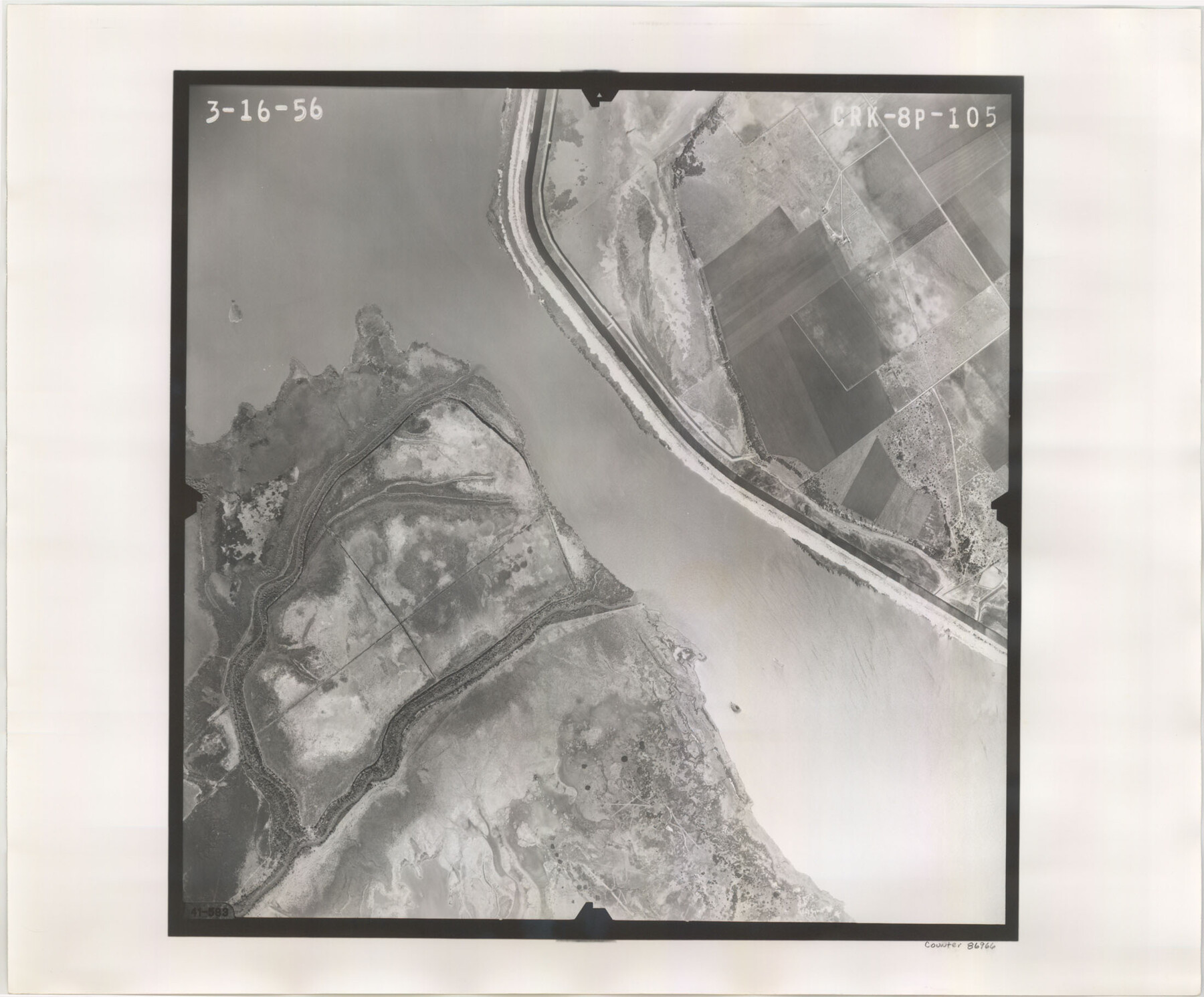 86966, Flight Mission No. CRK-8P, Frame 105, Refugio County, General Map Collection