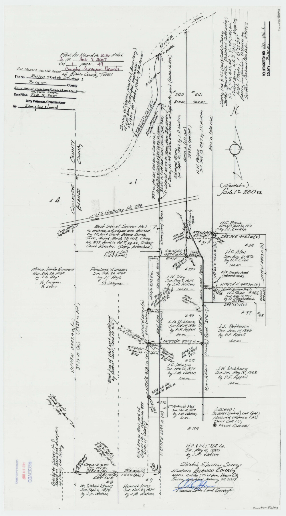 87343, Blanco County Rolled Sketch 20, General Map Collection