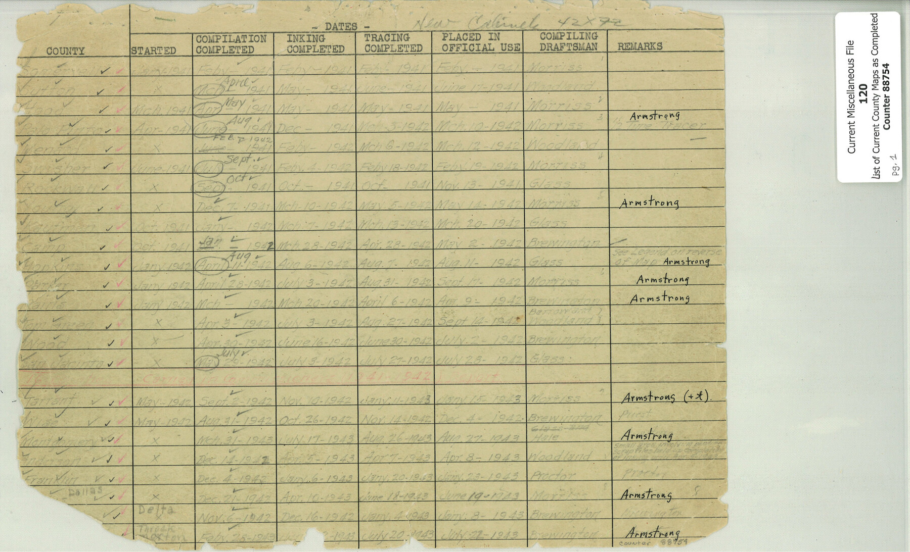 88754, Current Miscellaneous File 120, General Map Collection