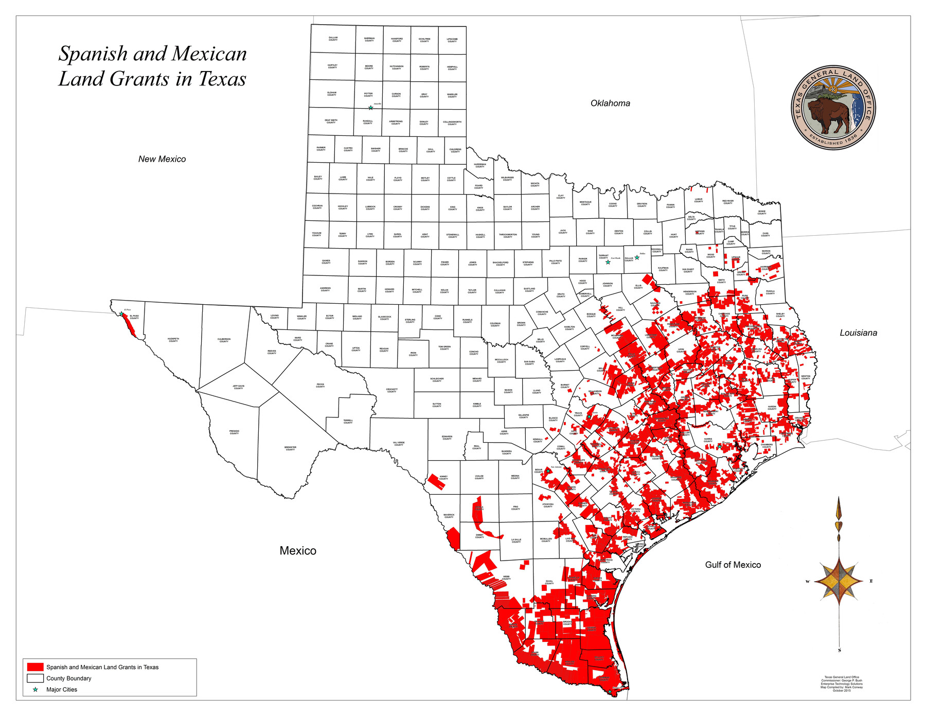 93755, Spanish and Mexican Land Grants in Texas, General Map Collection