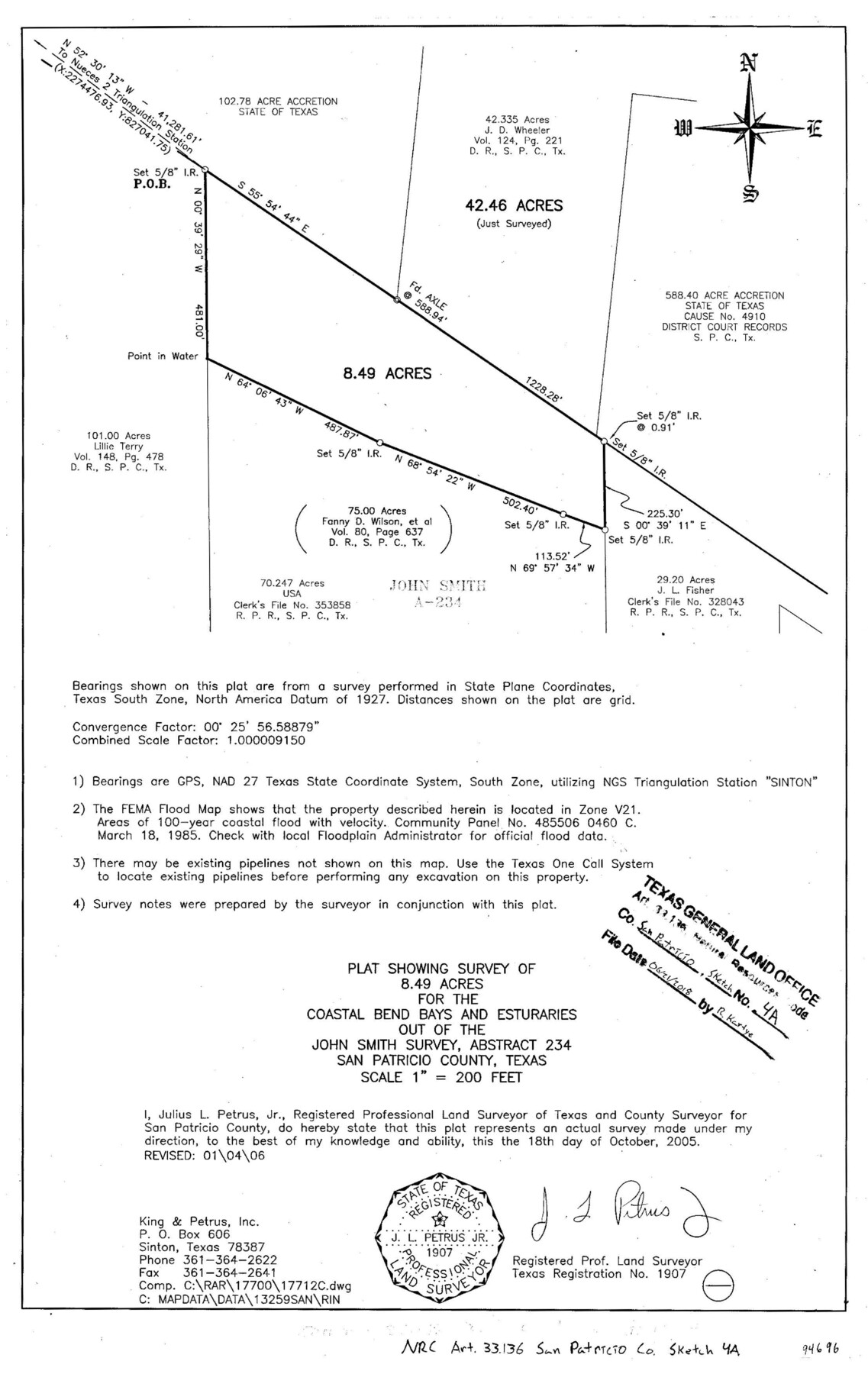 94696, San Patricio County NRC Article 33.136 Sketch 4A, General Map Collection