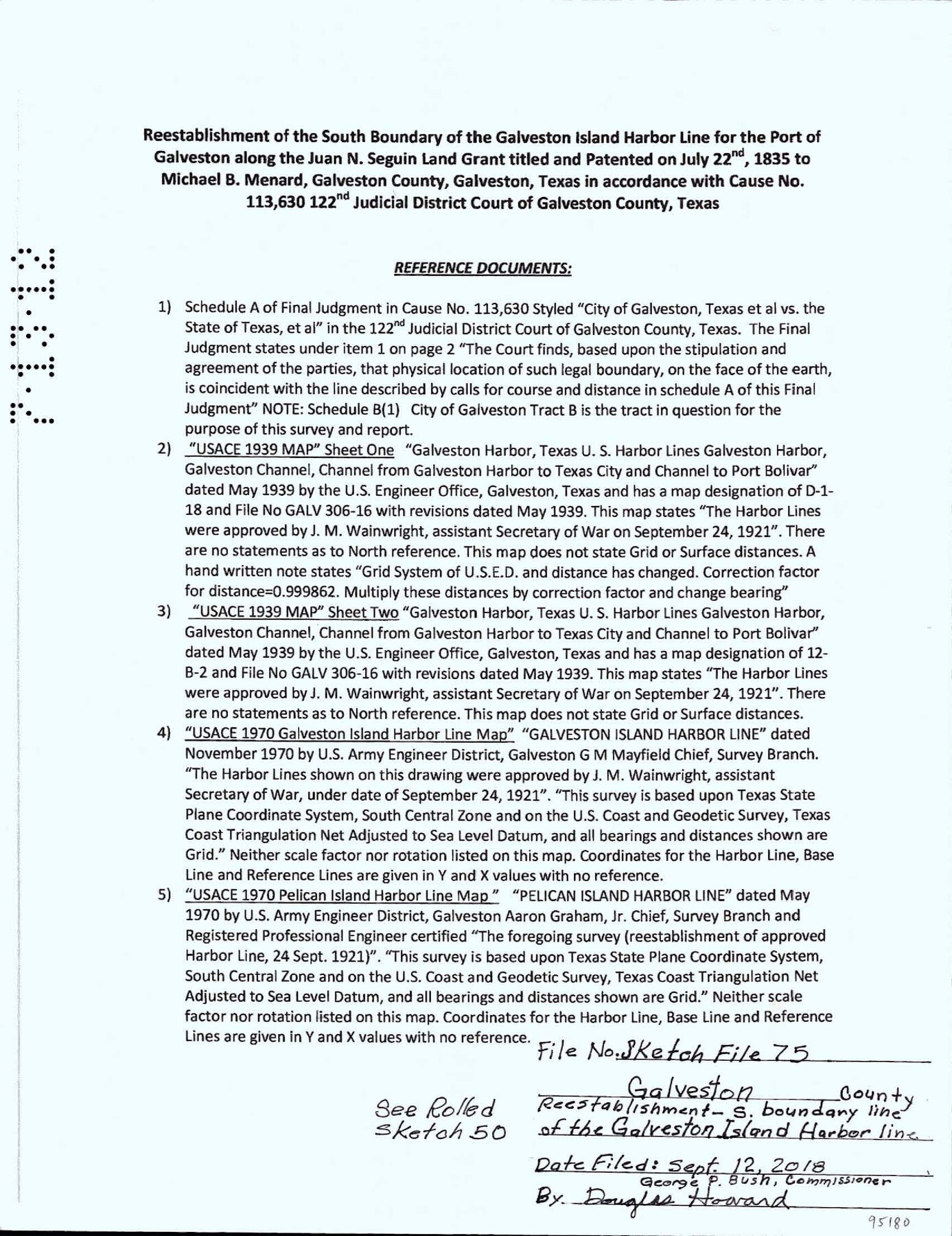 95180, Galveston County Sketch File 75, General Map Collection