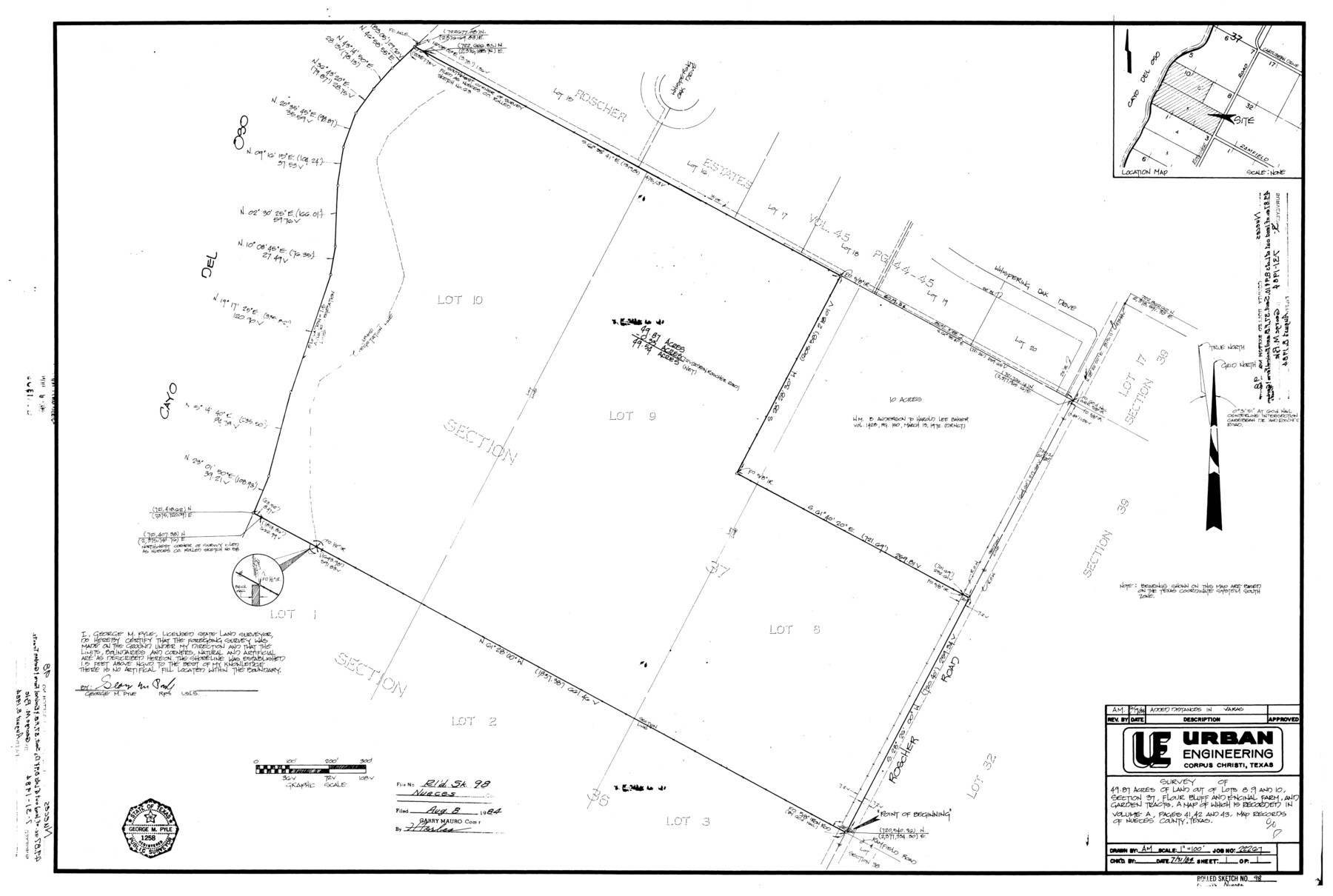 7059, Nueces County Rolled Sketch 98, General Map Collection