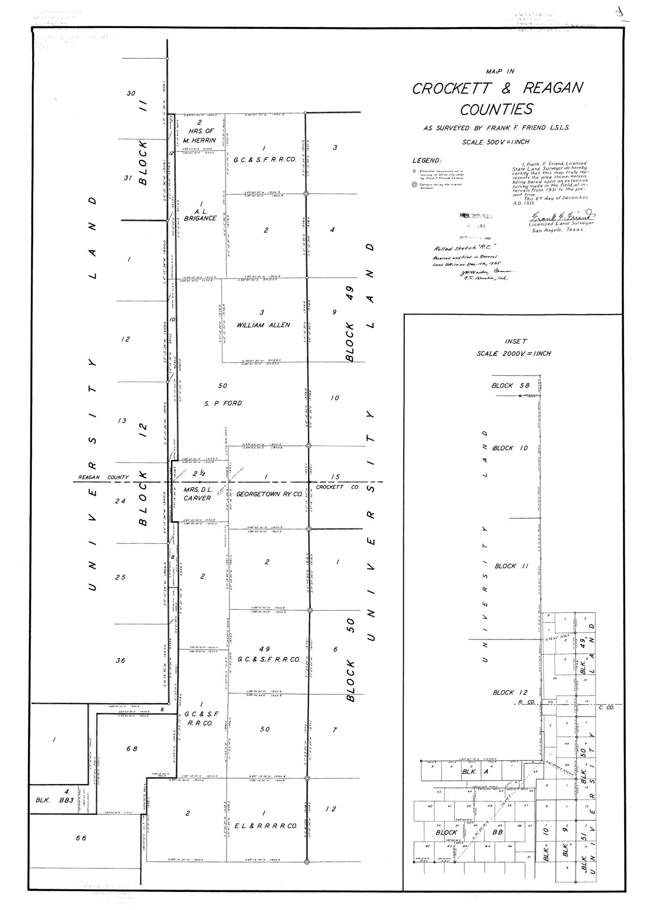 8702, Crockett County Rolled Sketch RC, General Map Collection